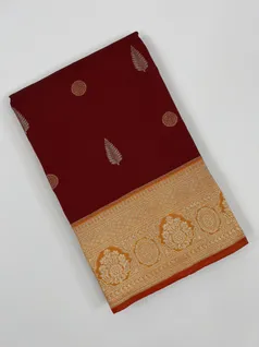 Rustic maroon color kanjivaram silk saree1