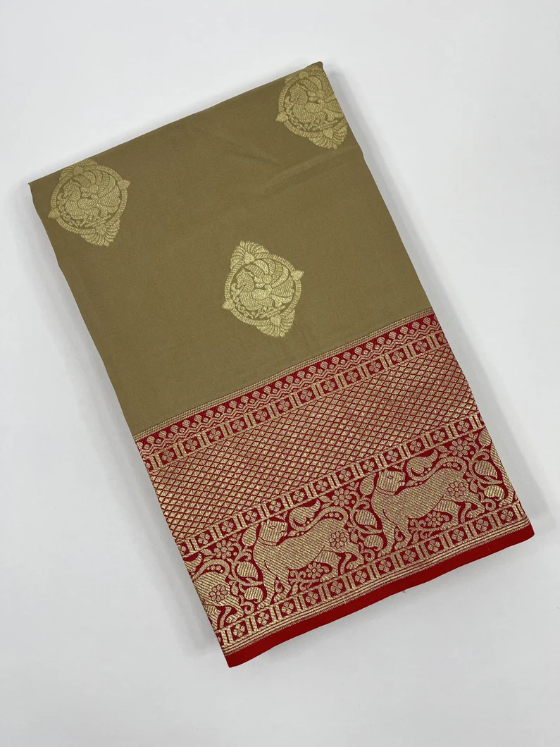 Tortilla color kanjivaram silk saree1