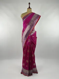 Rani pink color kanjivaram silk saree2