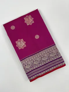 Rani pink color kanjivaram silk saree1