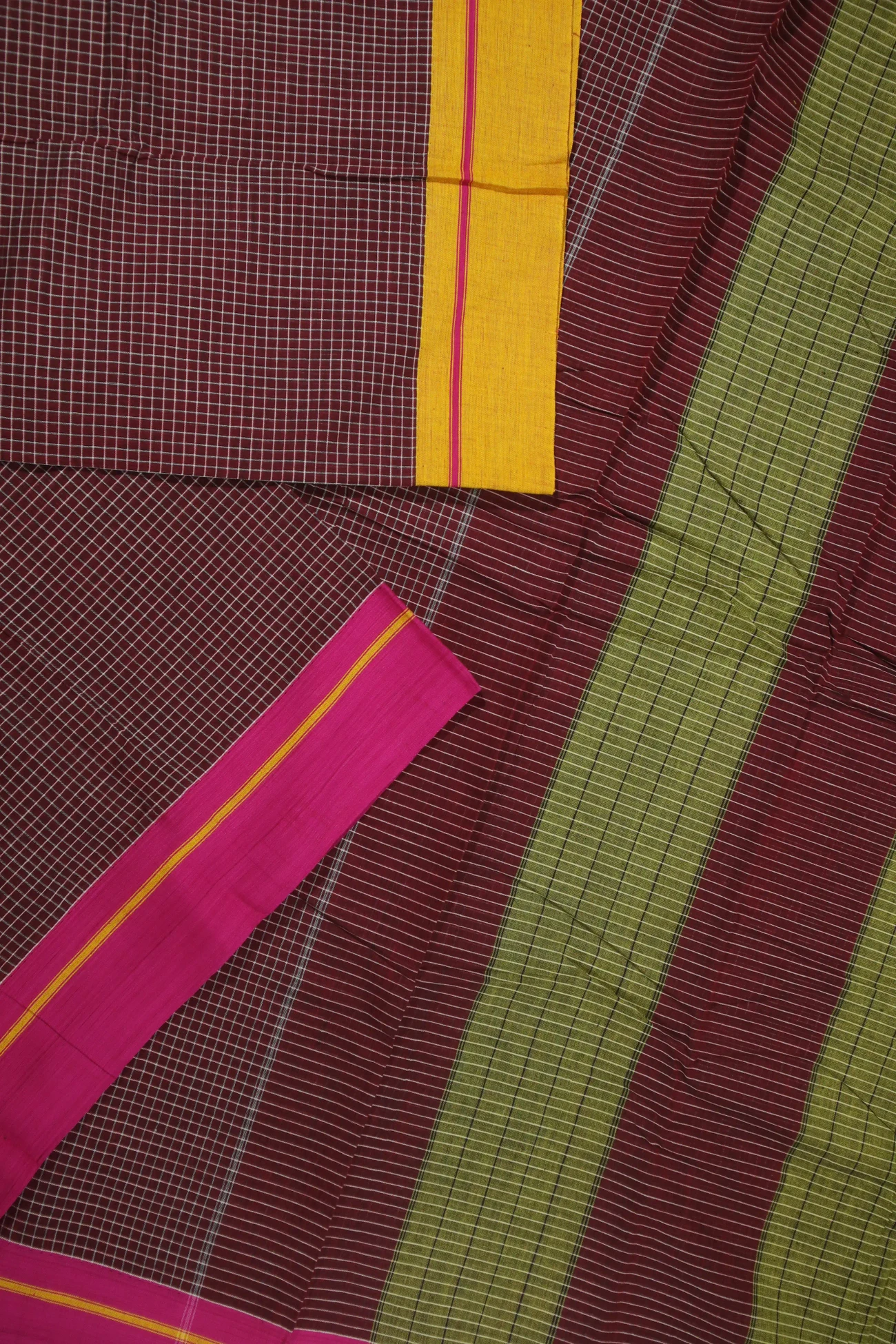 maroon-checked-patteda-anchu-saree-pa000035-b