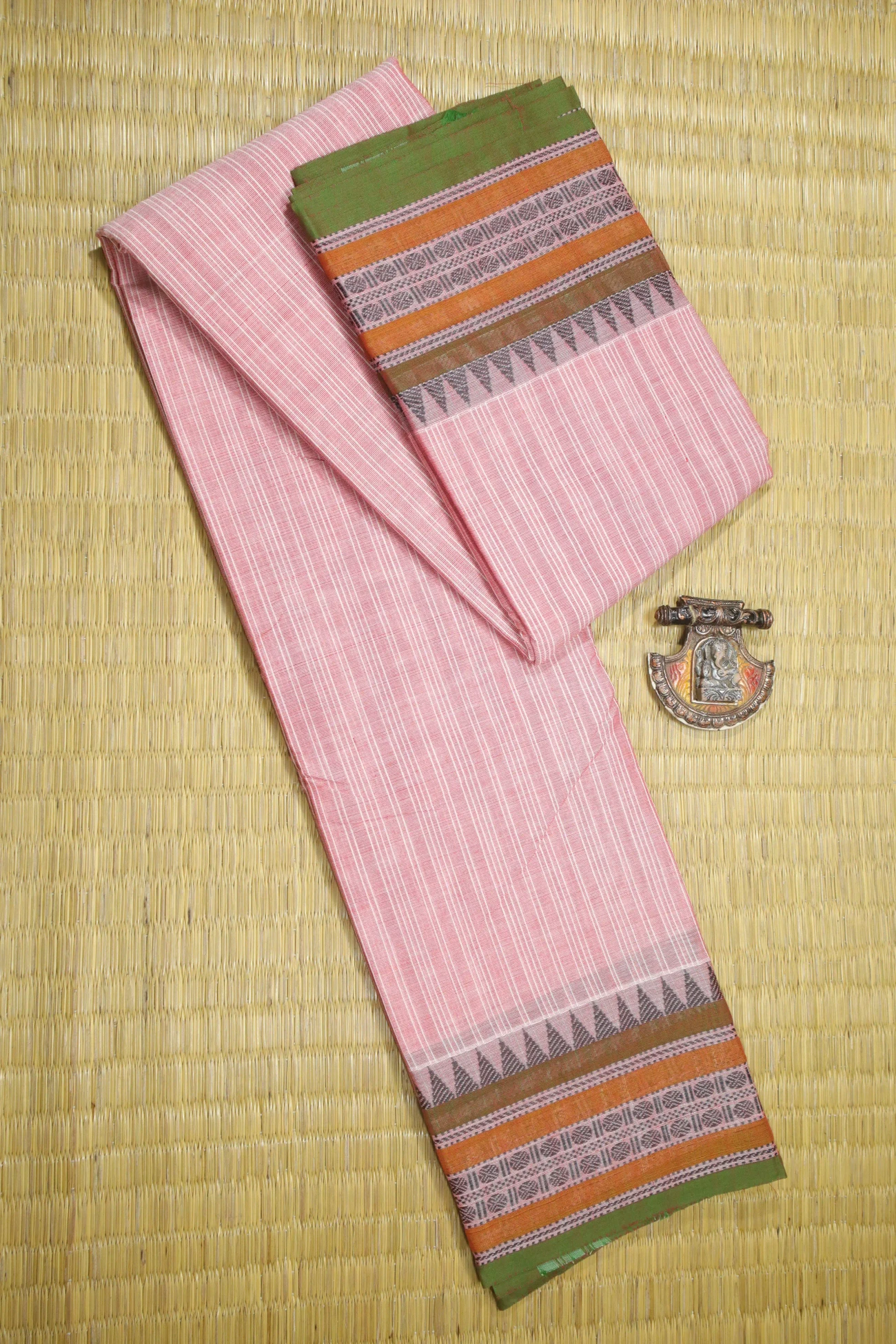 light-pink-ruthratcham-temple-checked-saree-ck002353-a