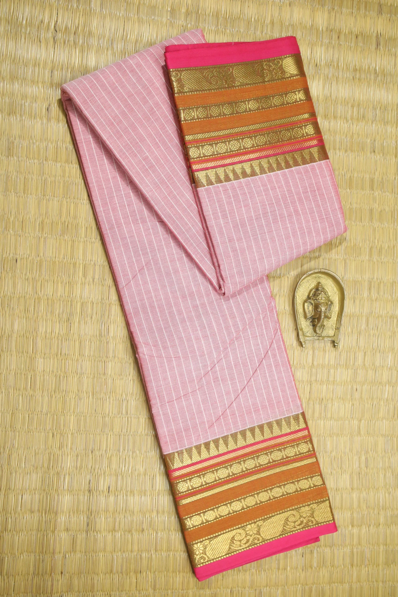 light-pink-ruthratcham-temple-checked-saree-ck002365-a