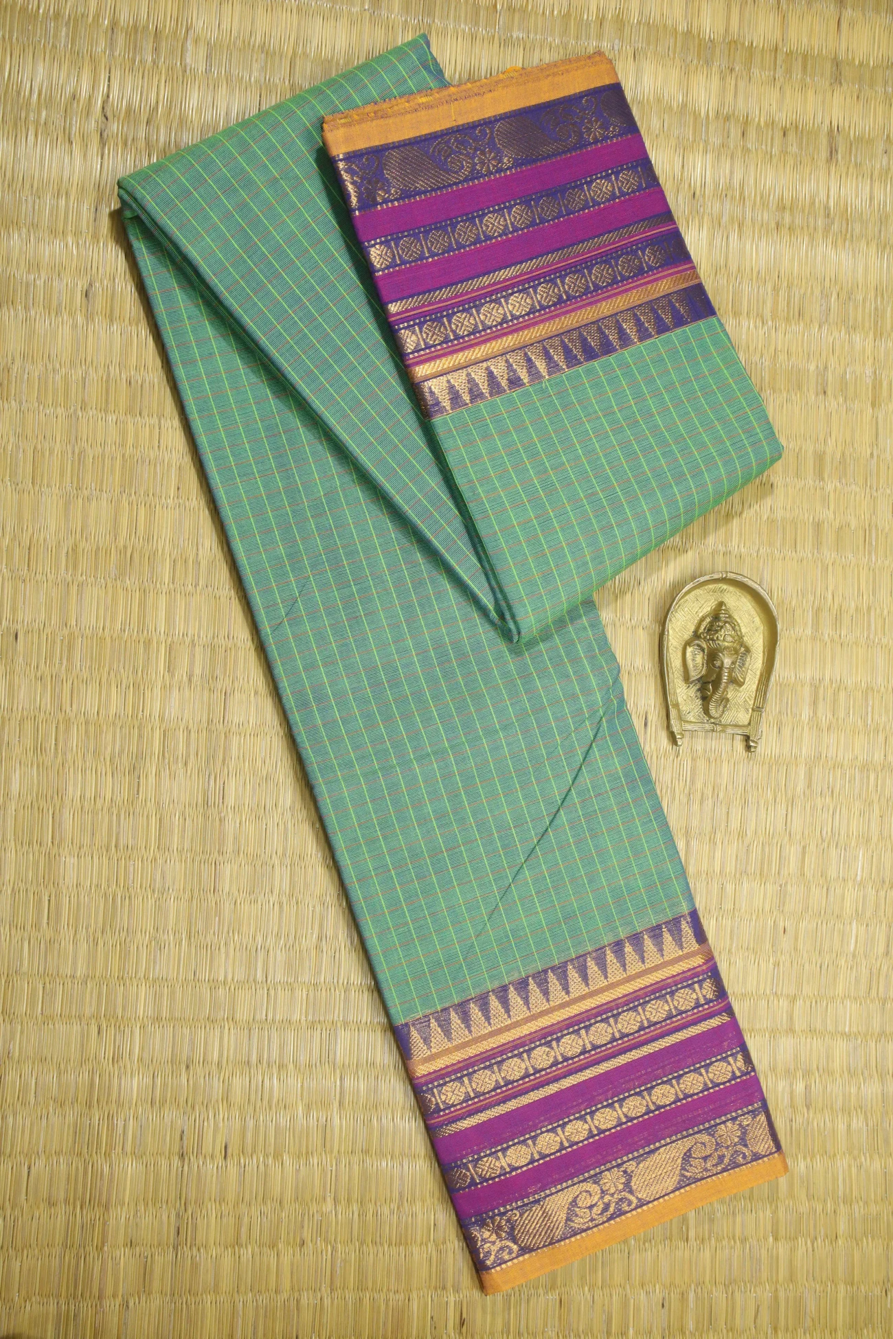 green-temple-ruthratcham-checked-saree-ck002361-a