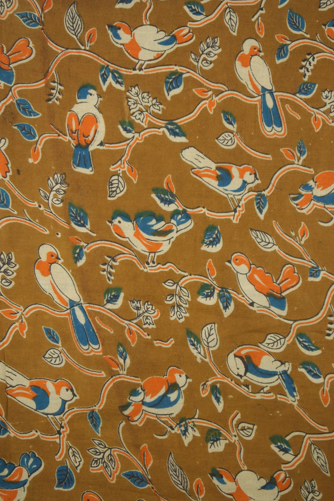 brown-bird-kalamkari-fabric-kf000005-a