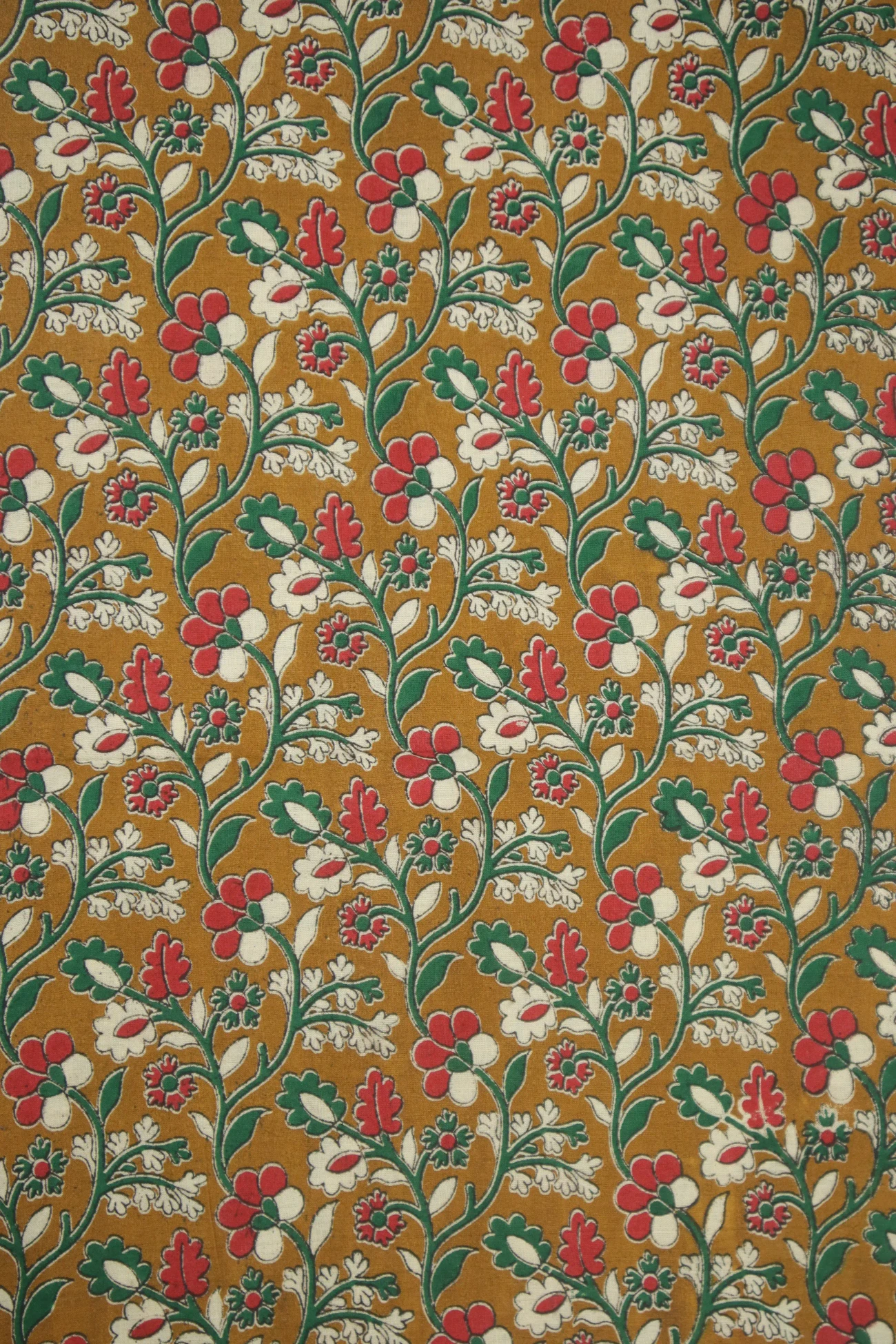 brown-flower-kalamkari-fabric-kf000024-a