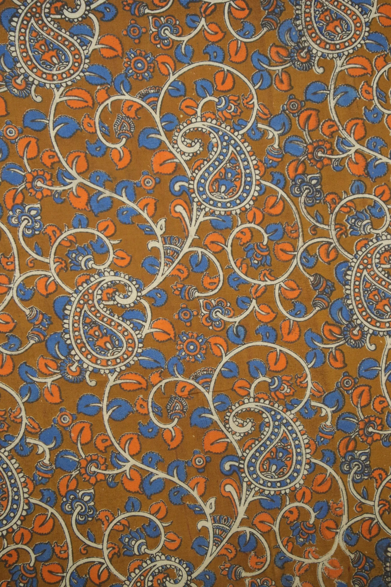 brown-flower-kalamkari-fabric-kf000071-a