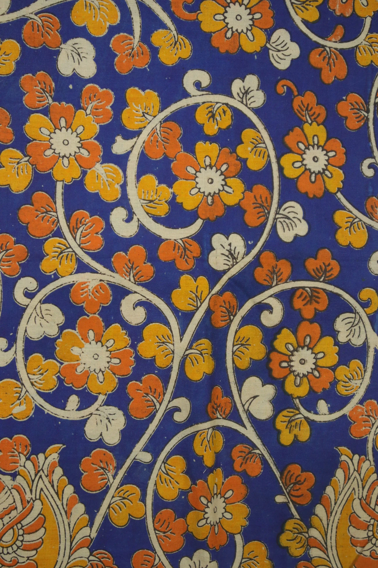 navy-flower-kalamkari-fabric-kf000079-a