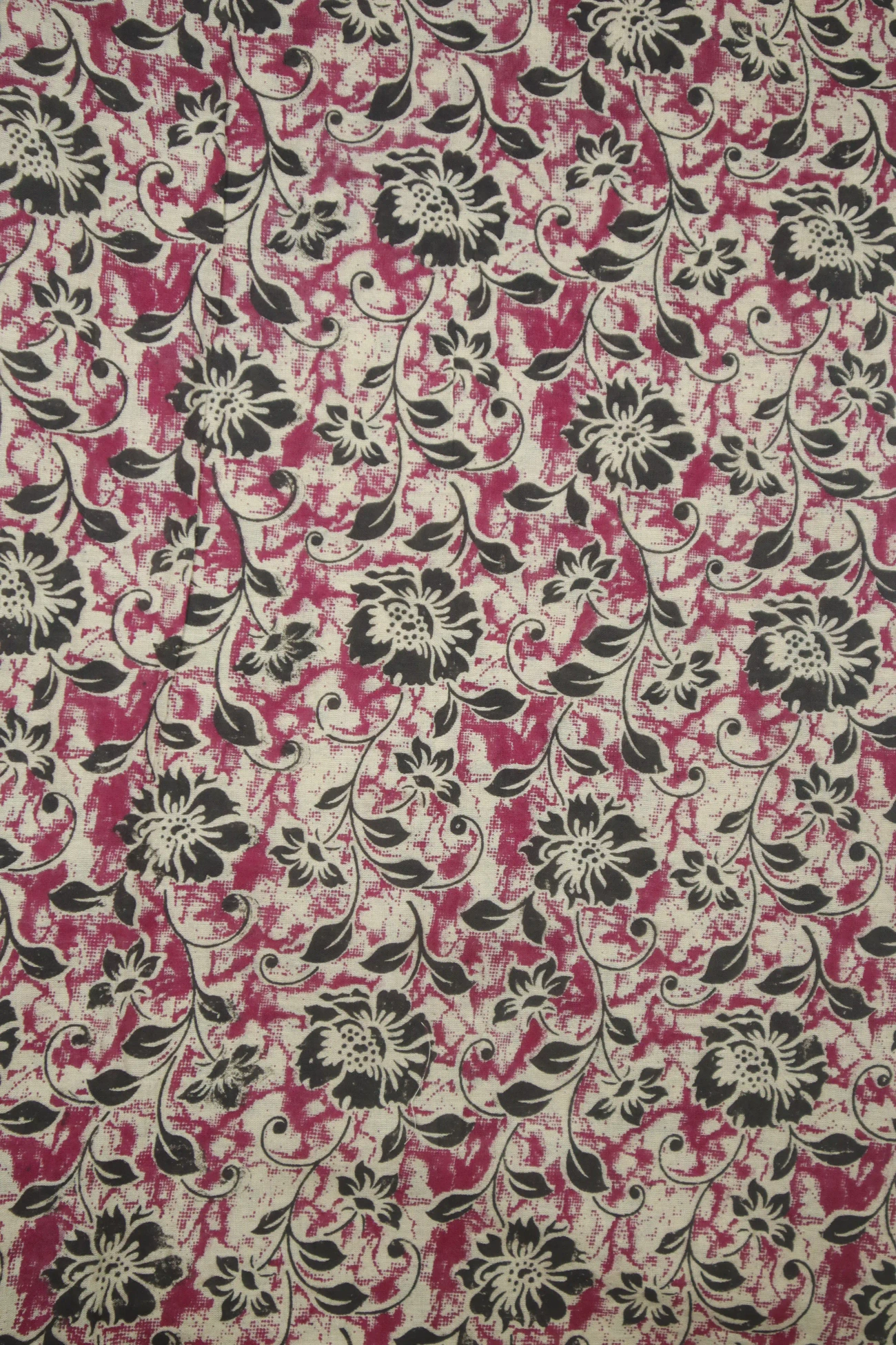 magenta-flower-kalamkari-fabric-kf000086-a