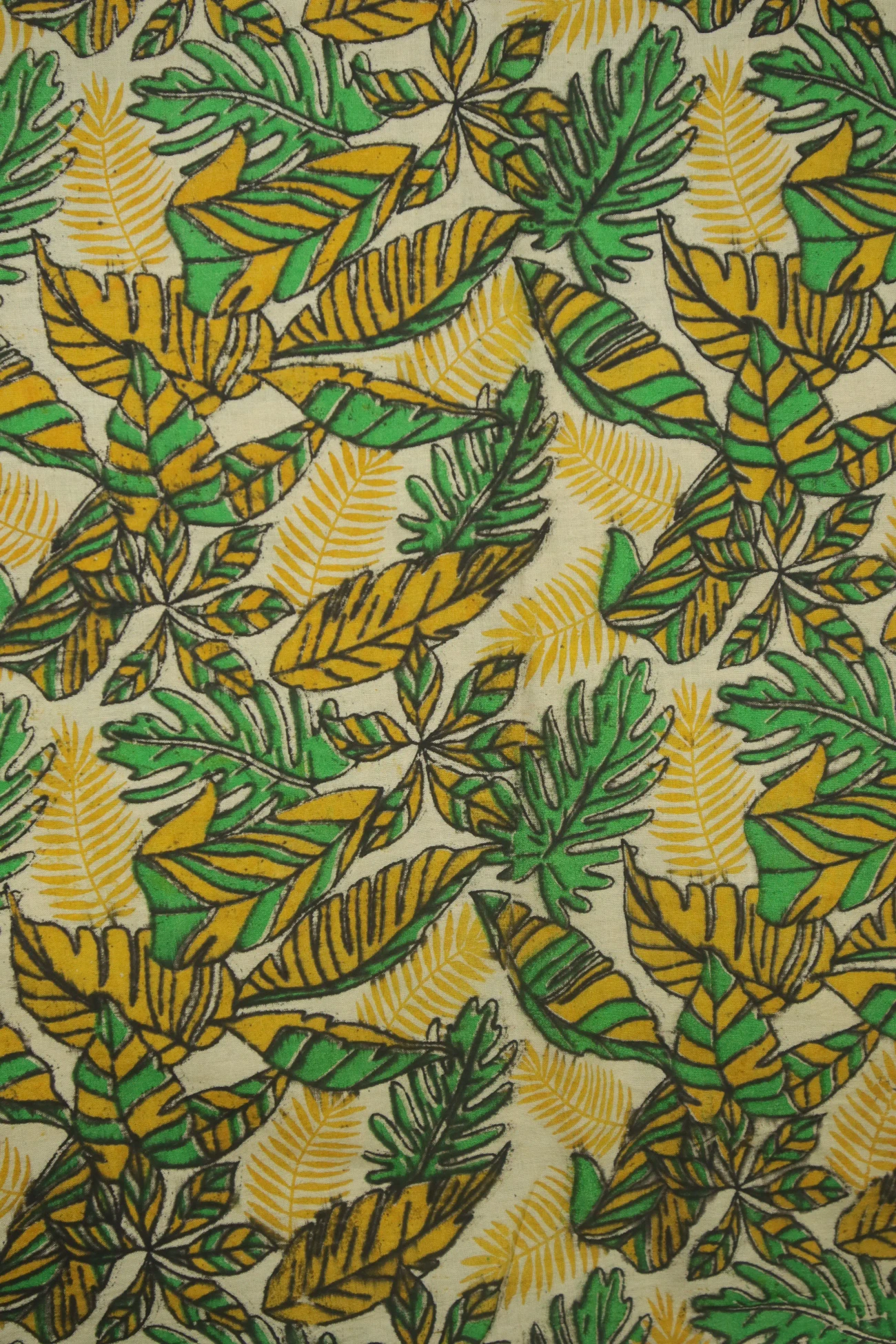 yellow-leaf-kalamkari-fabric-kf000091-a