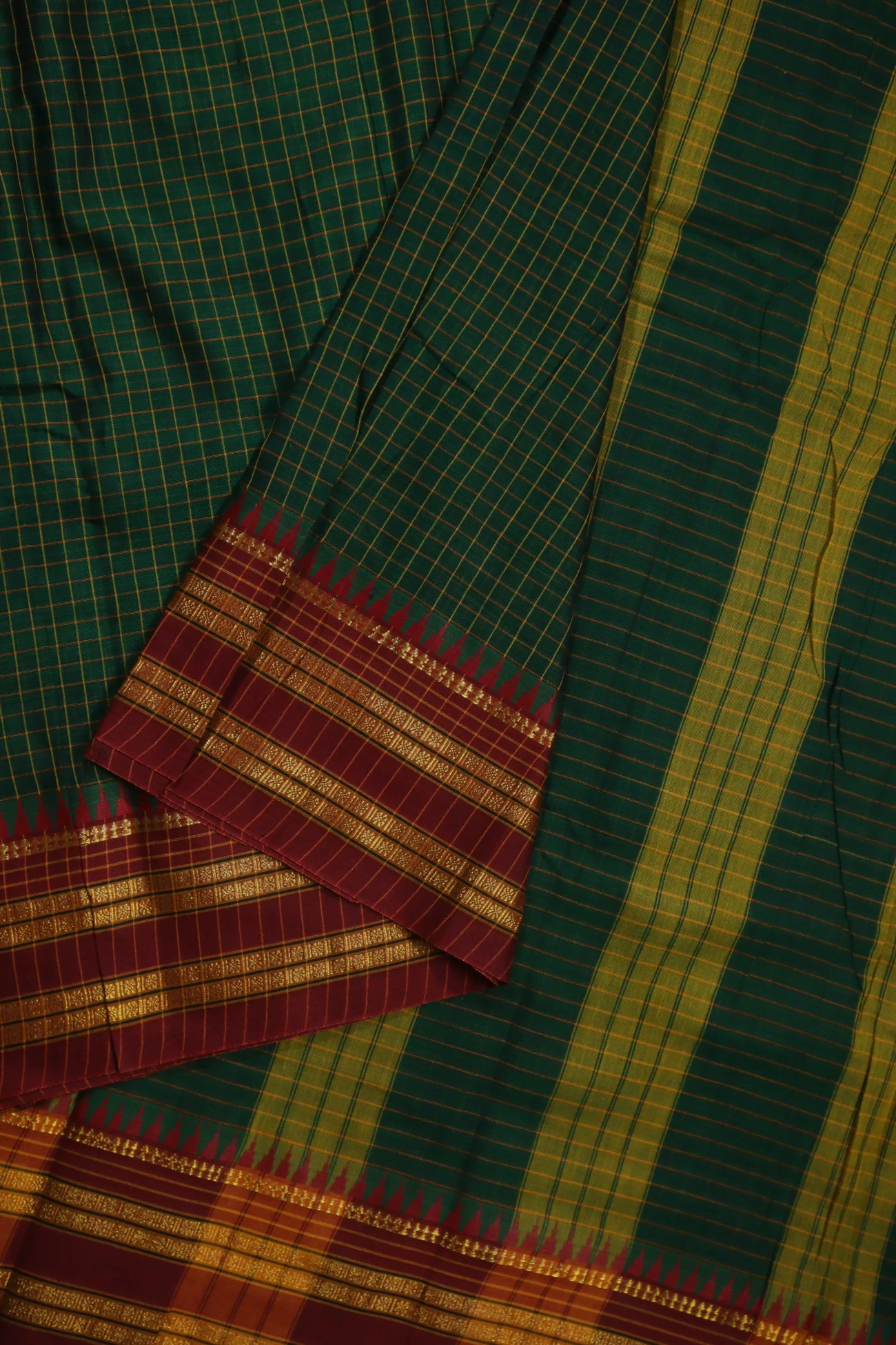 dark-green-checked-narayanpet-saree-pk002484-b