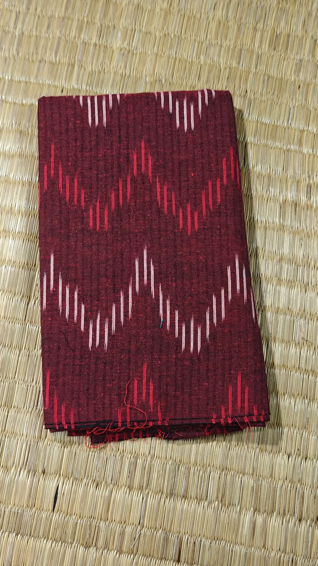 dark-maroon-ikat-zigzag-ikat-fabric-ik000545-a