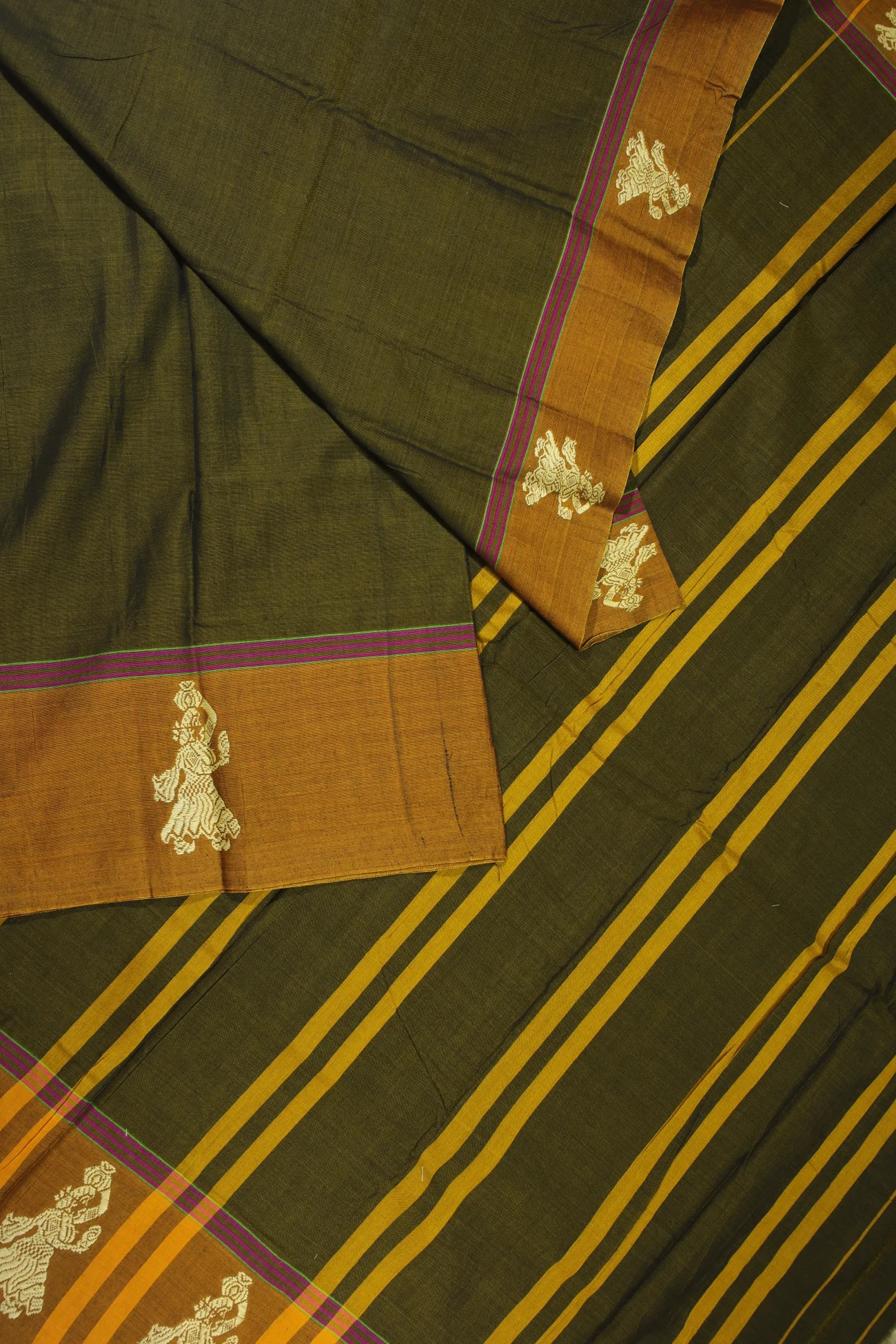 dark-olive-green-gollabama-narayanpet-sarees-pk002567-b