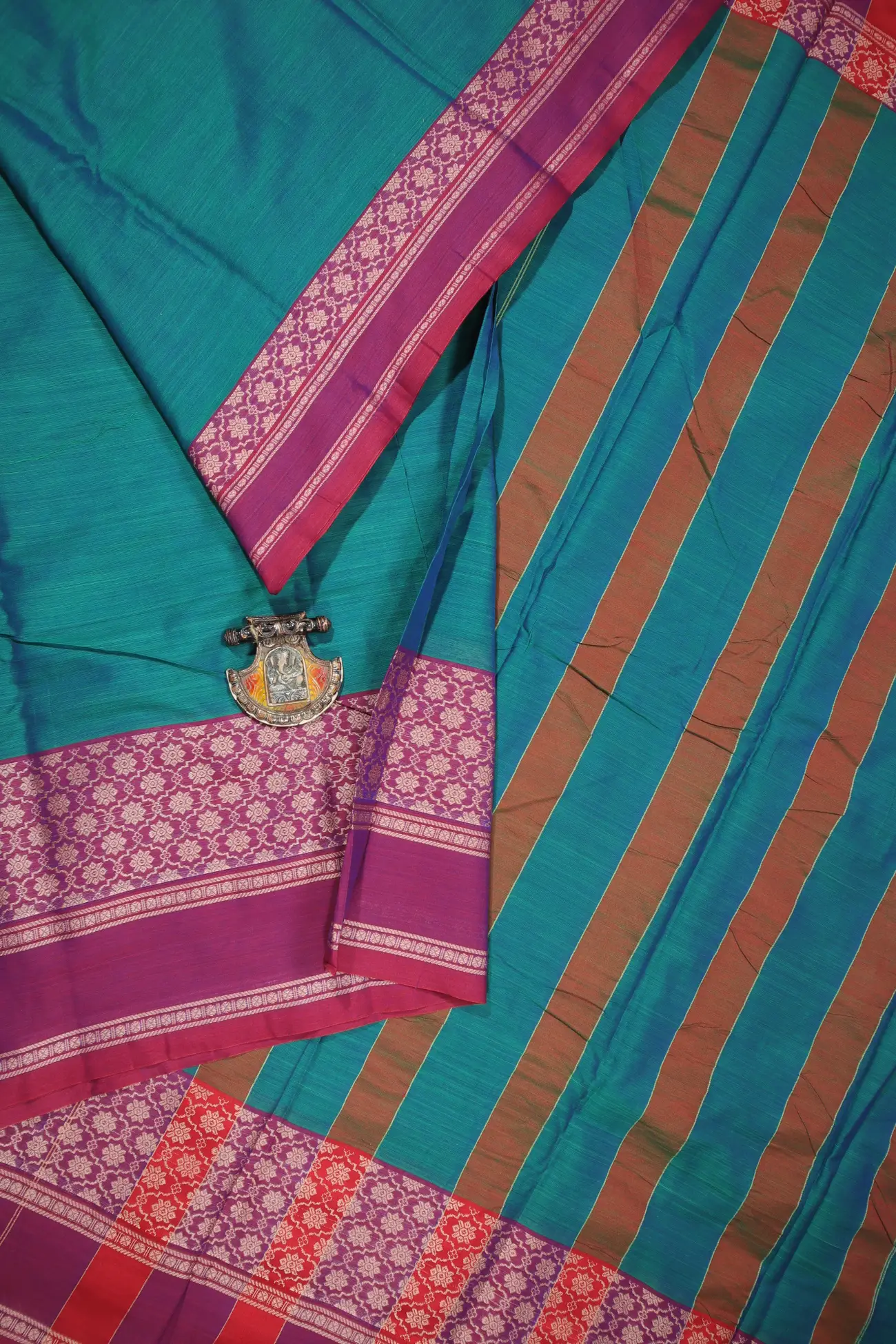 teal-flower-narayanpet-saree-pk001953-a