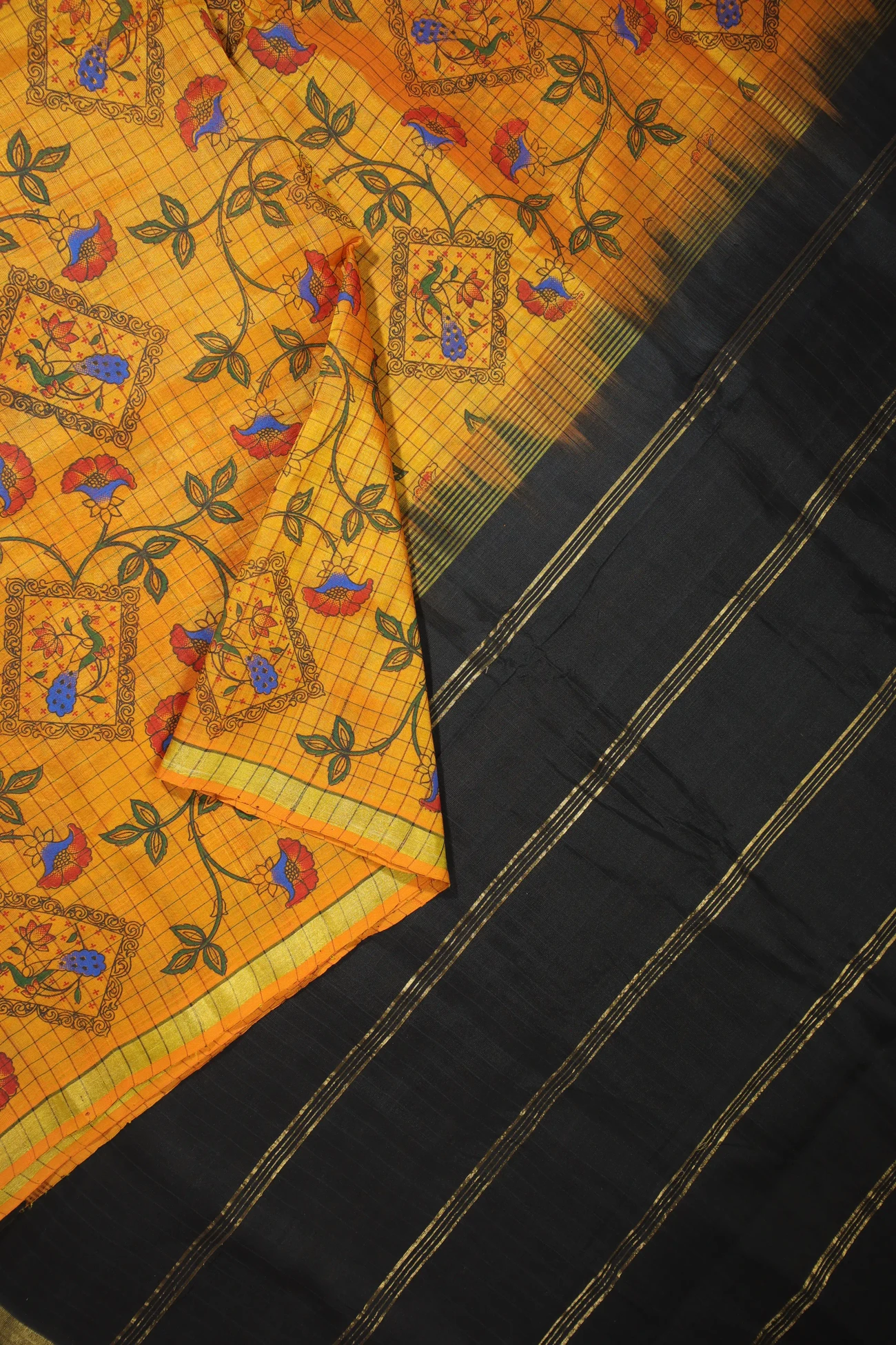 yellow-flower-peacock-kanchi-silk-cotton-saree-sc002808-d