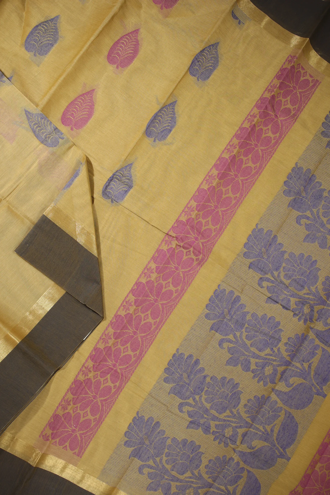 sandy-brown-leaf-coimbatore-cotton-saree-cbe000066-b