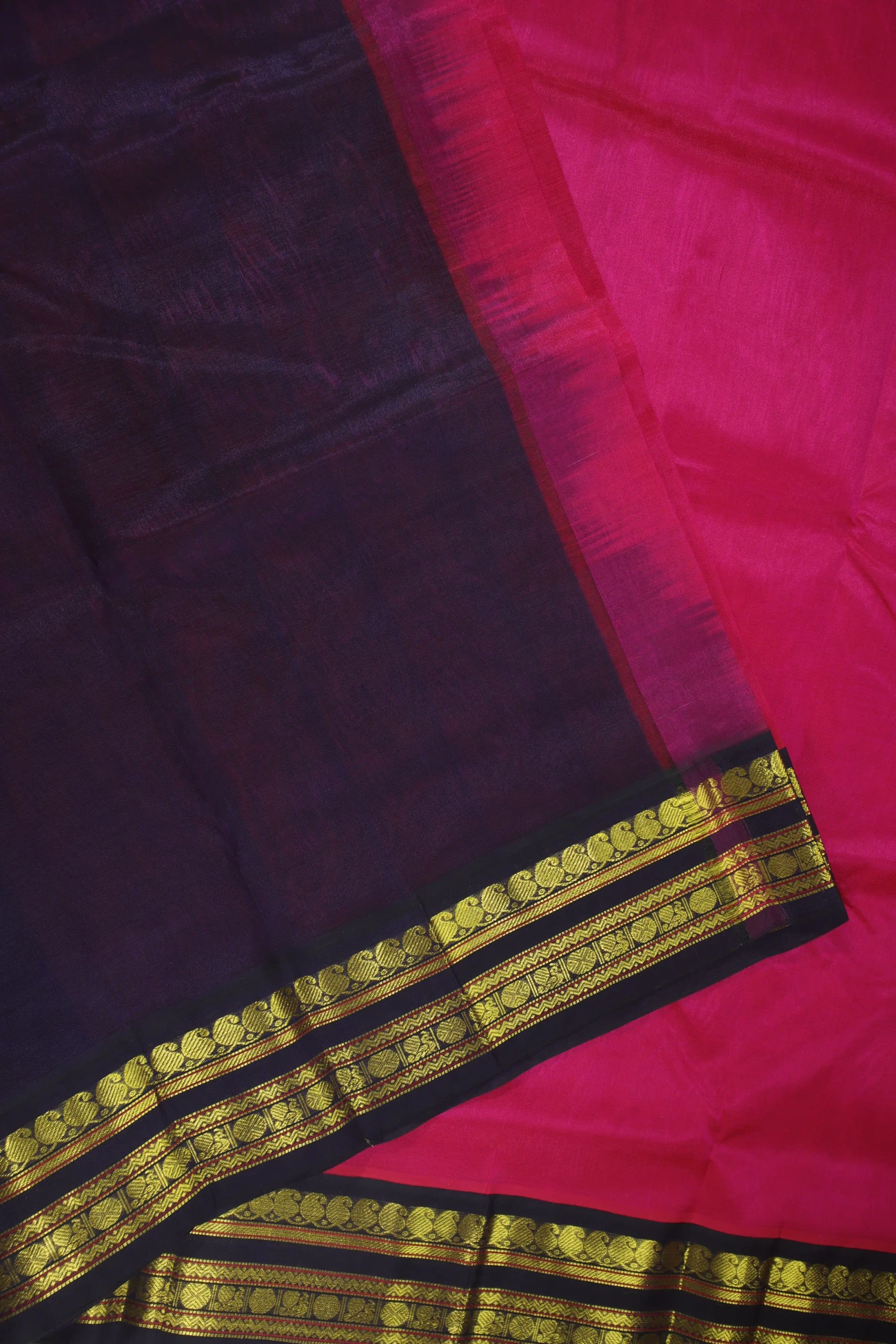 deep-pink-mango-peacock-ruthratcham-silk-cotton-saree-sc002814-d