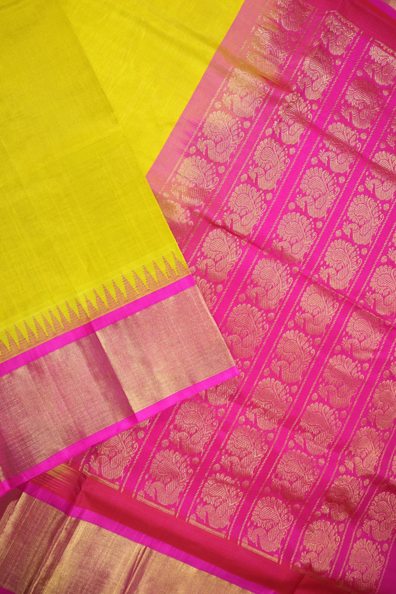 yellow-green-oosi-gopuram-silk-cotton-saree-sc002764-c