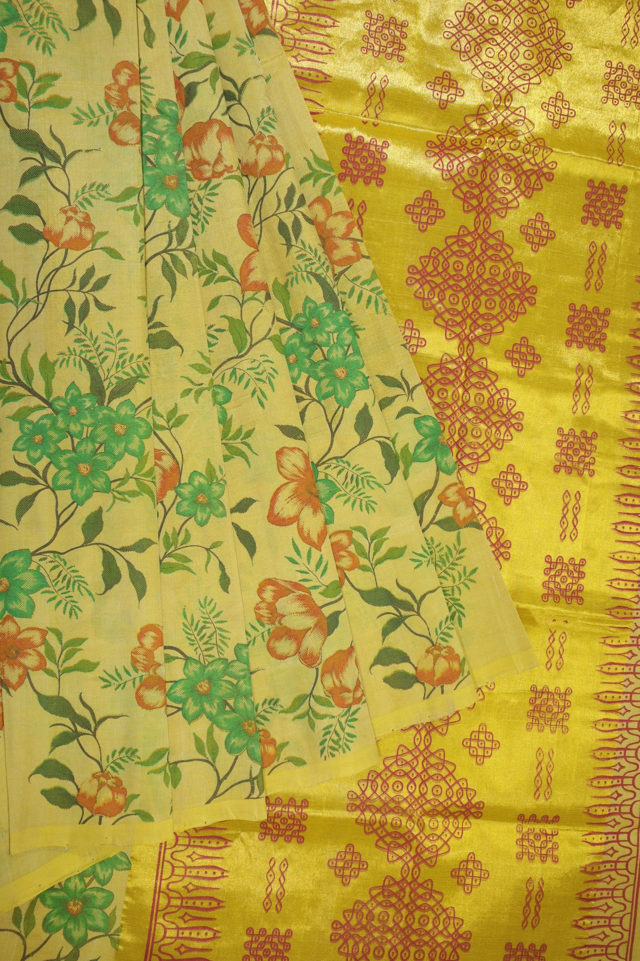 yellow-flower-leaf-kanchi-silk-cotton-saree-sc002805-a