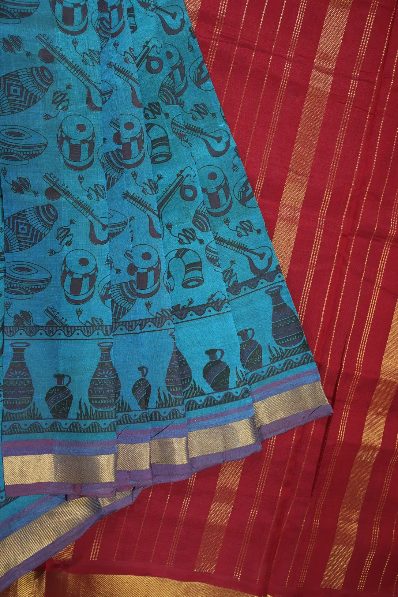 teal-musical-instruments-kanchi-silk-cotton-saree-sc002772-a