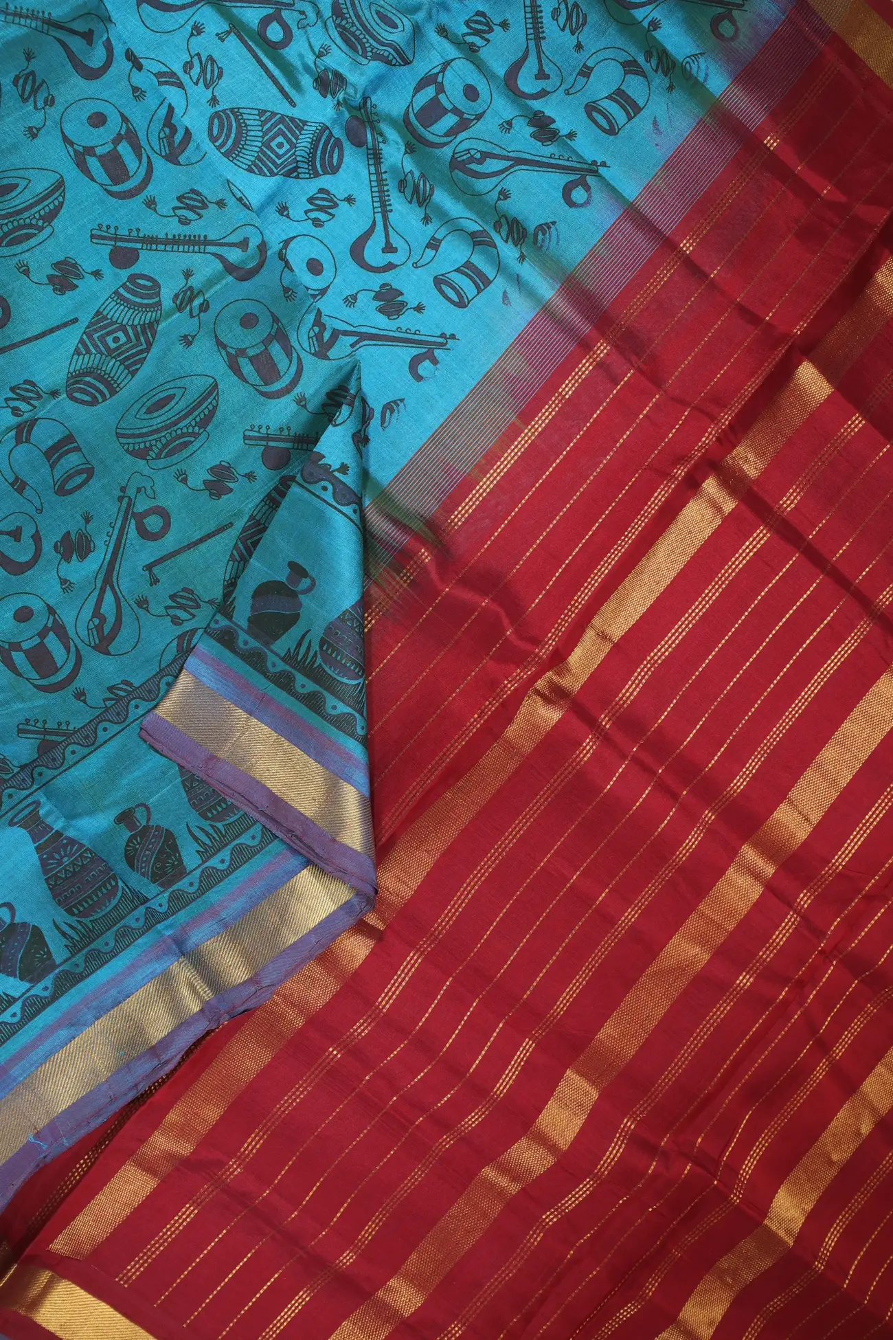 teal-musical-instruments-kanchi-silk-cotton-saree-sc002772-b