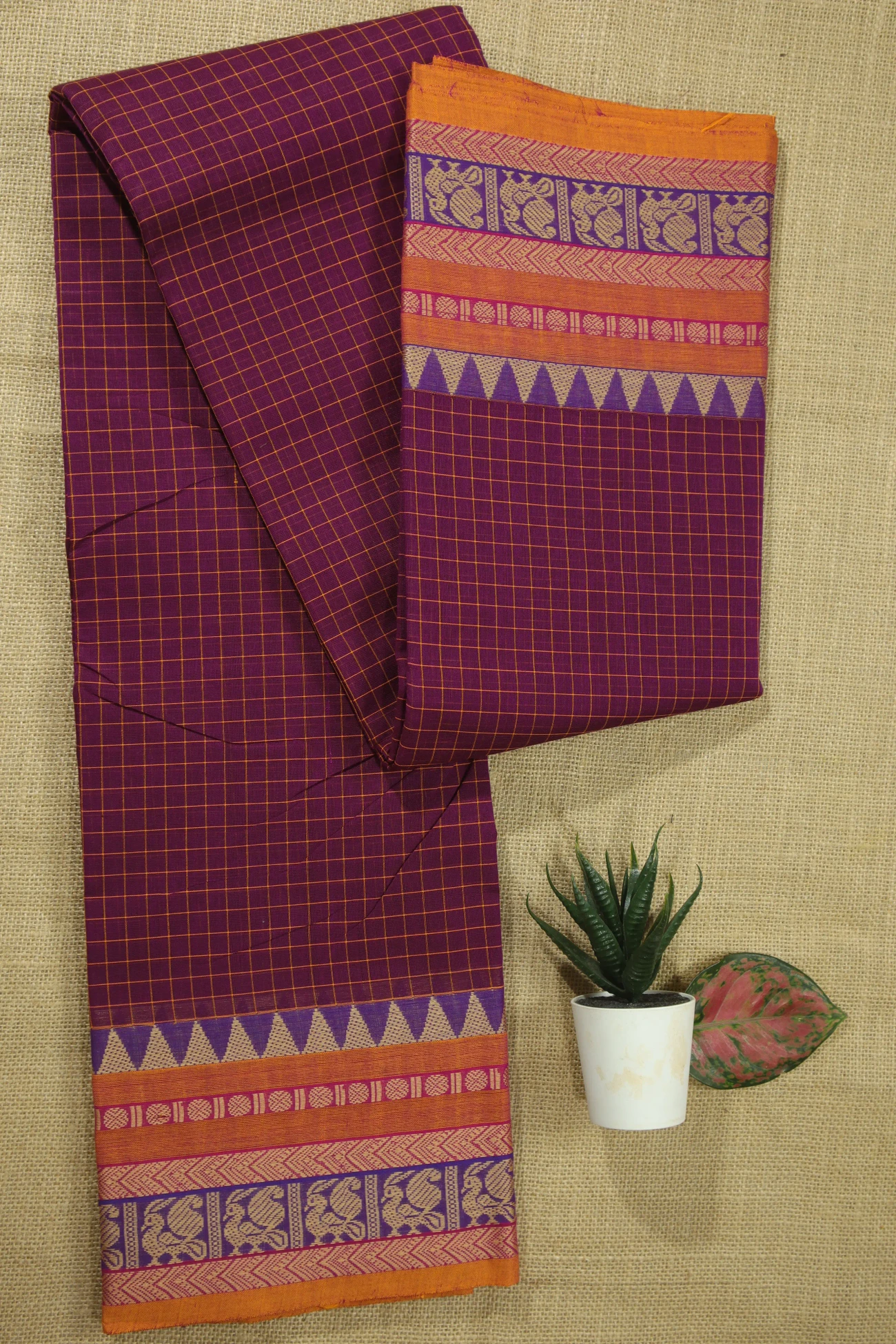 purple-peacock-ruthratcham-checked-saree-ck002504-a