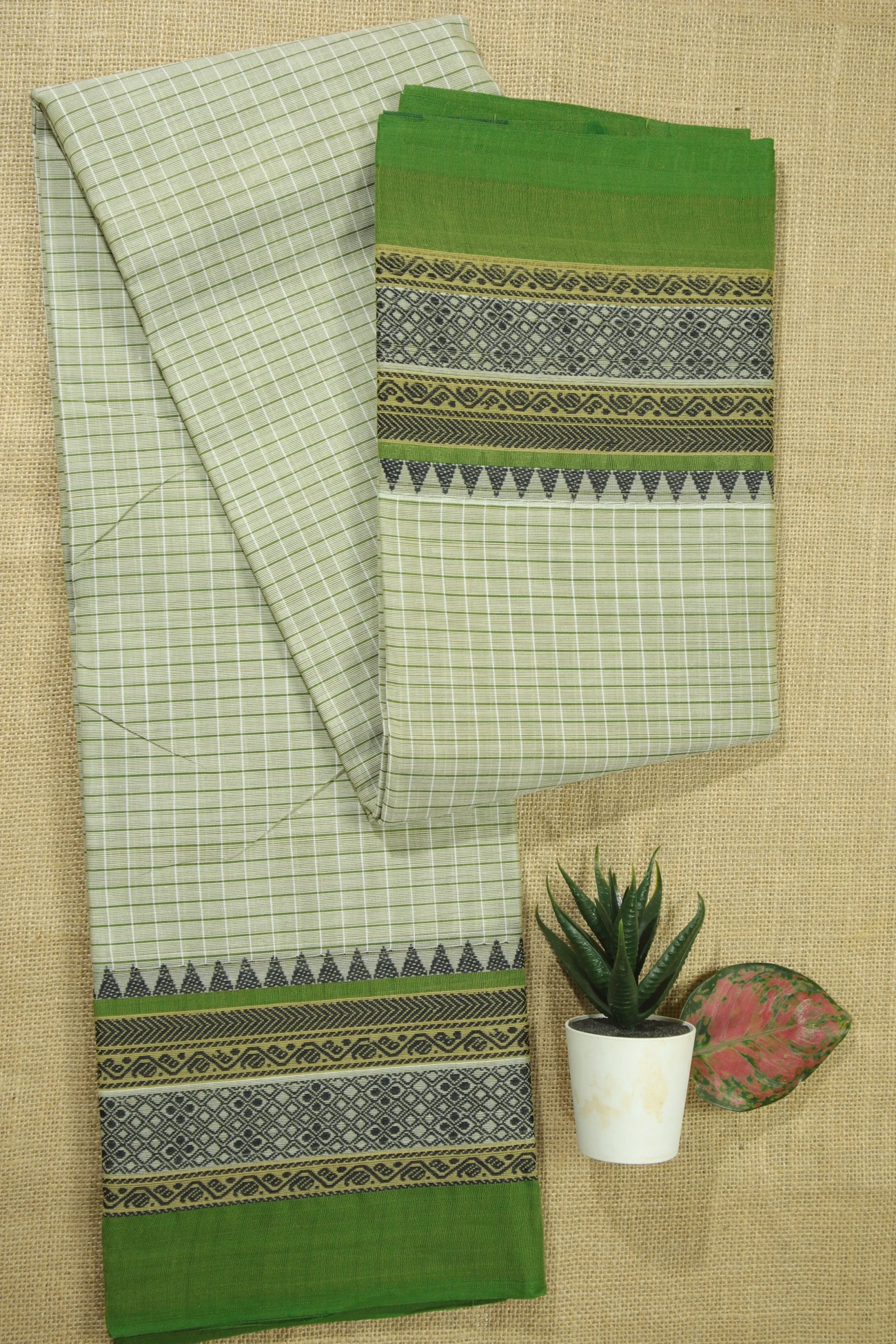 light-green-temple-checked-checked-saree-ck002448-a