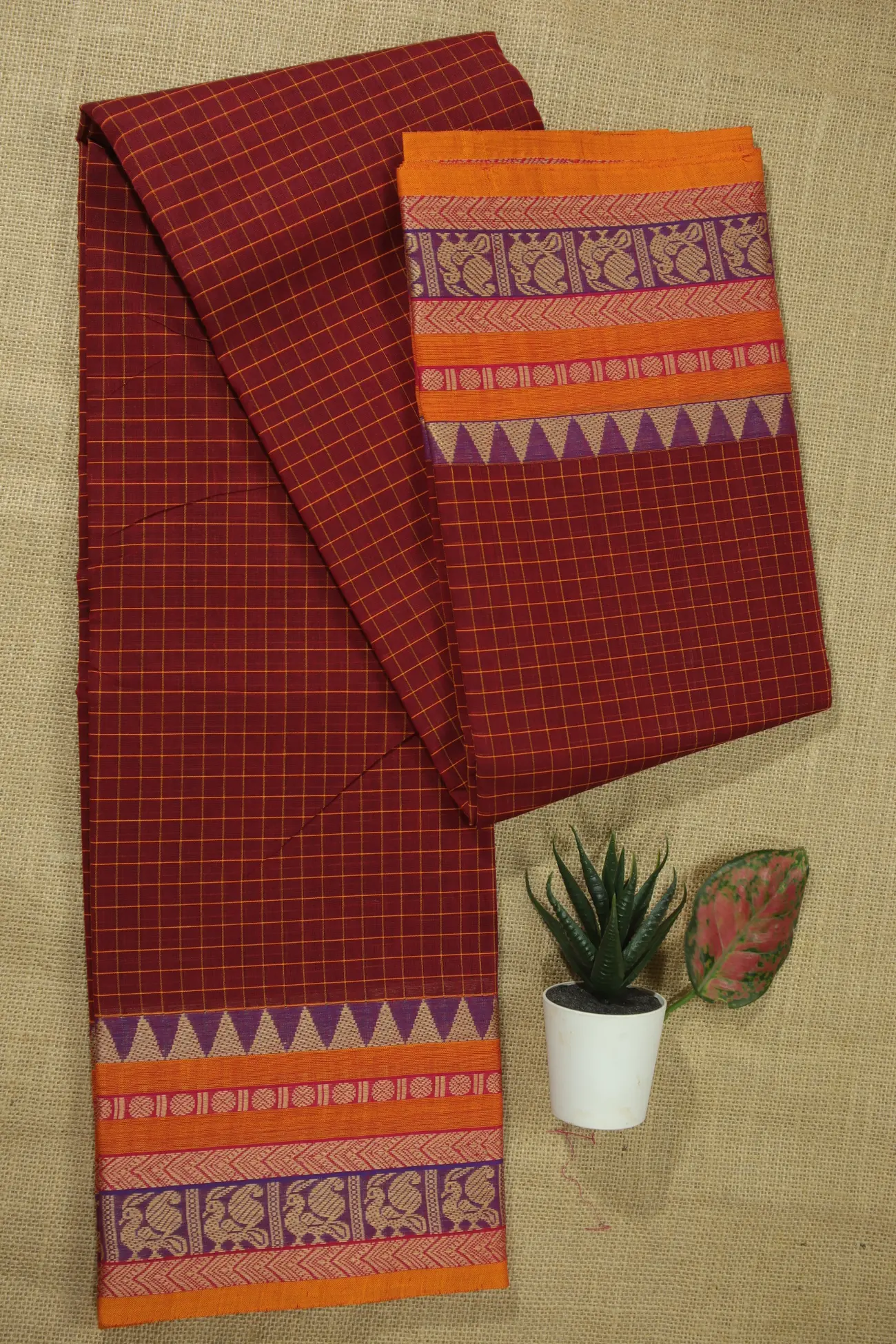 maroon-temple-peacock-checked-saree-ck002445-a