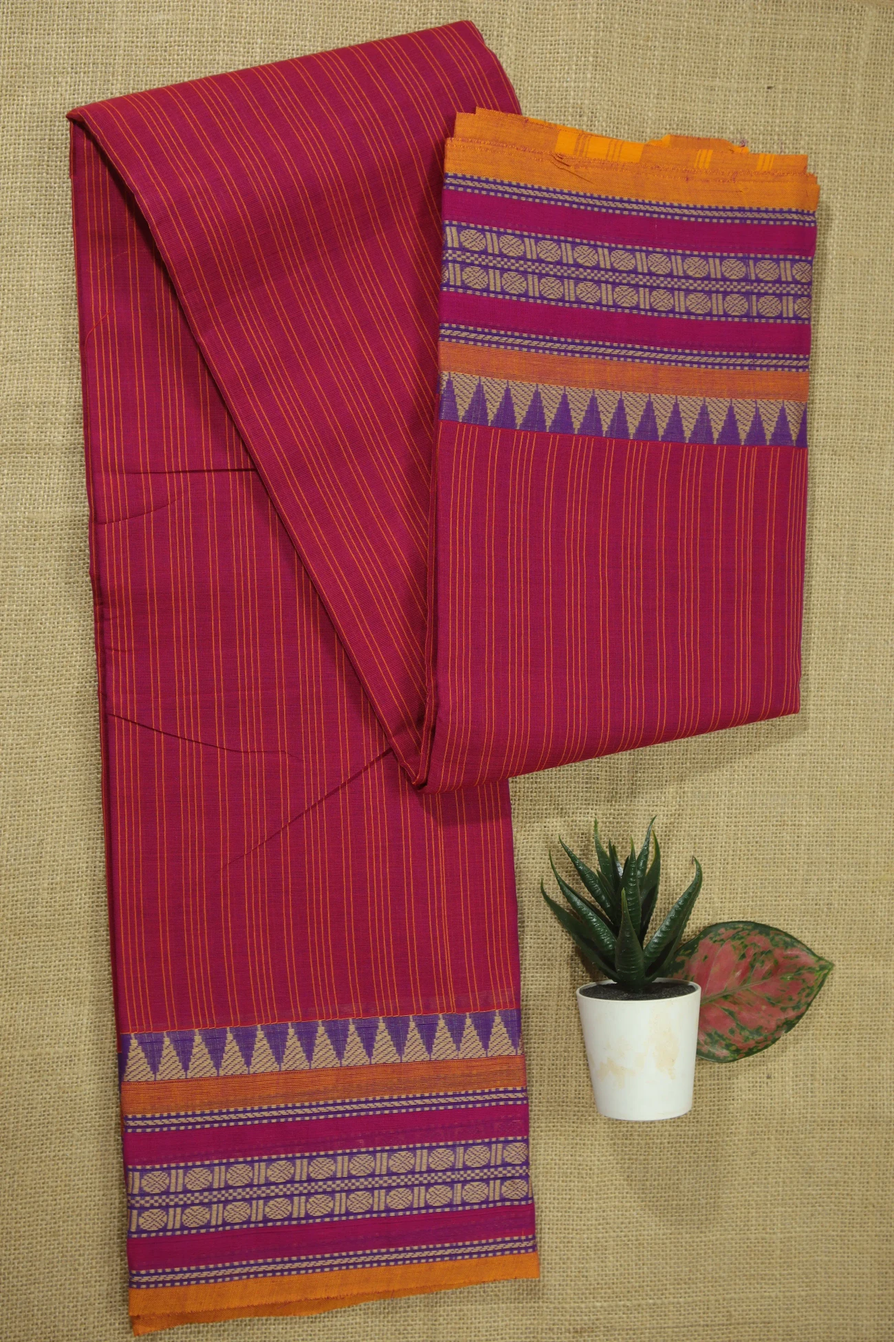 hot-pink-temple-ruthratcham-checked-saree-ck002493-a