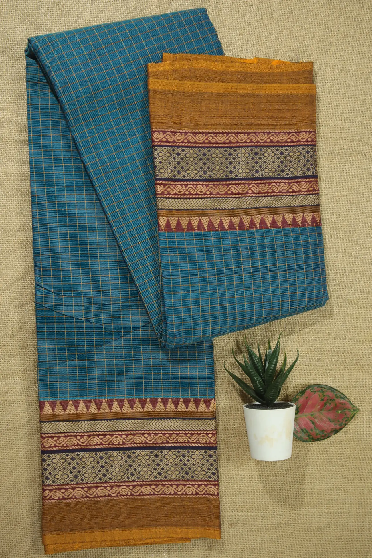 teal-temple-checked-checked-saree-ck002507-a