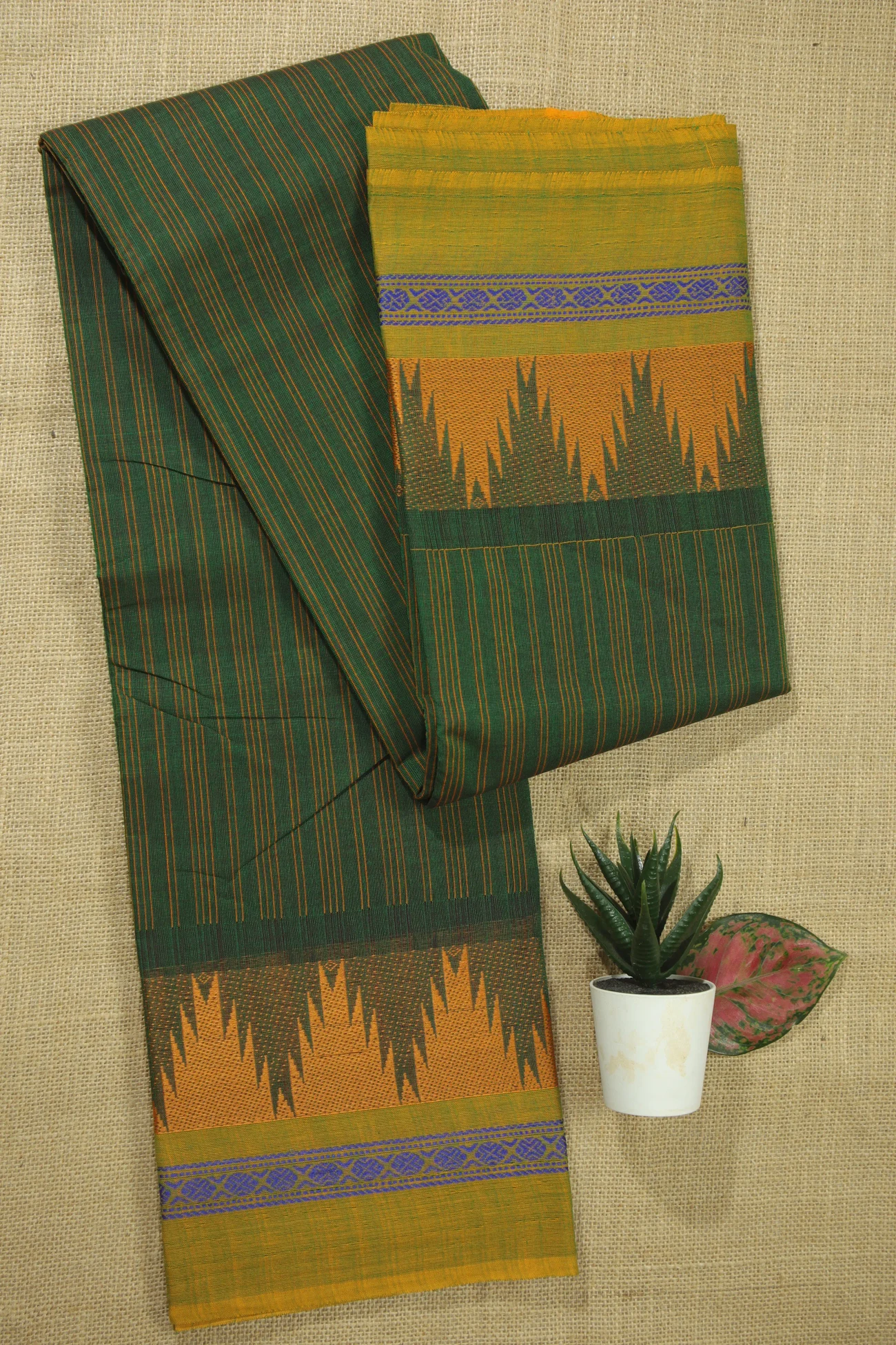 dark-green-temple-vertical-stripes-checked-saree-ck002437-a