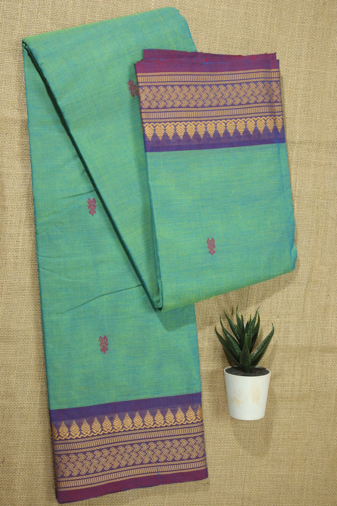 turquoise-heart-leaf-butta-saree-bs001966-a