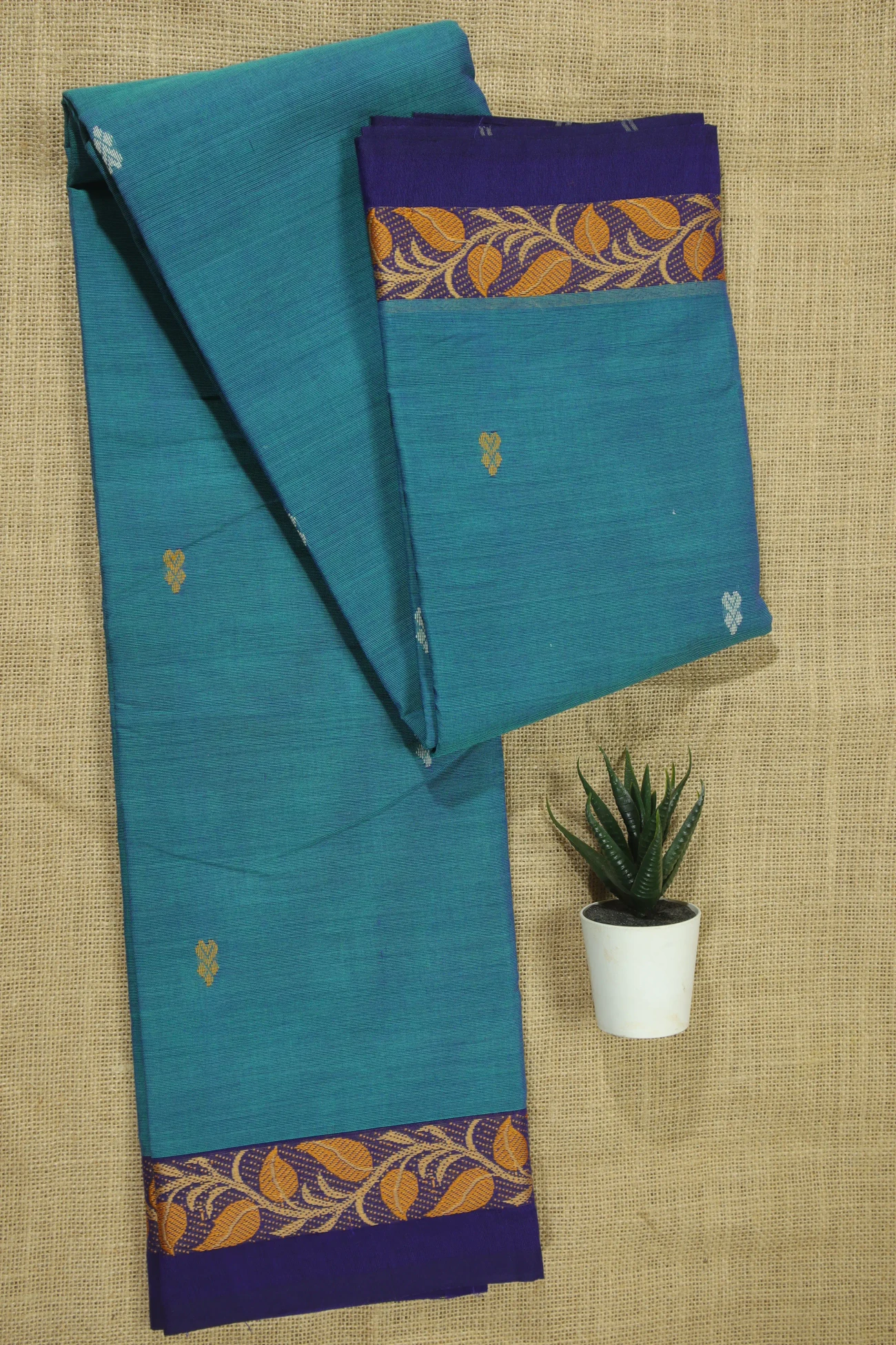 teal-leaf-butta-saree-bs001970-a