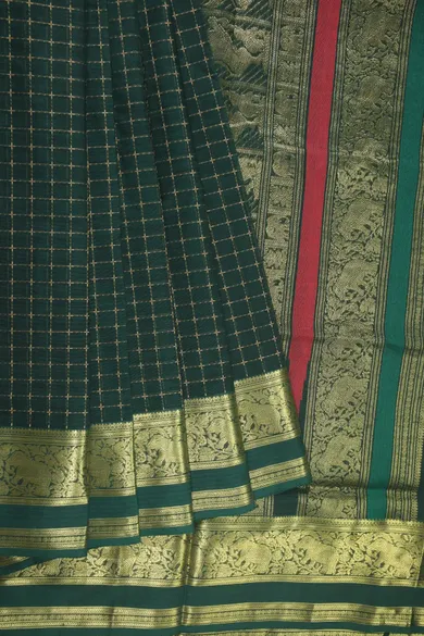 dark-green-plus-checked-kanchi-silk-cotton-saree-sc002829-a