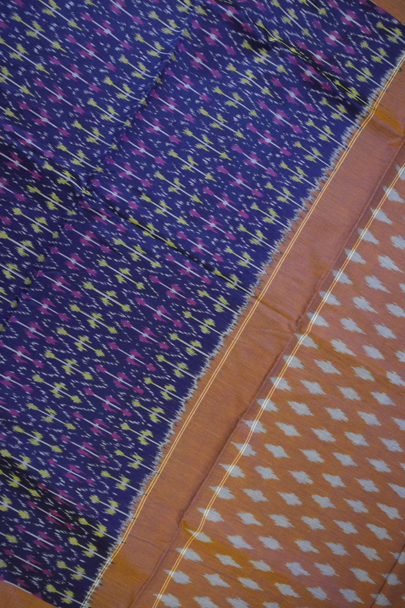 indigo-ikat-ikat-saree-is001343-b