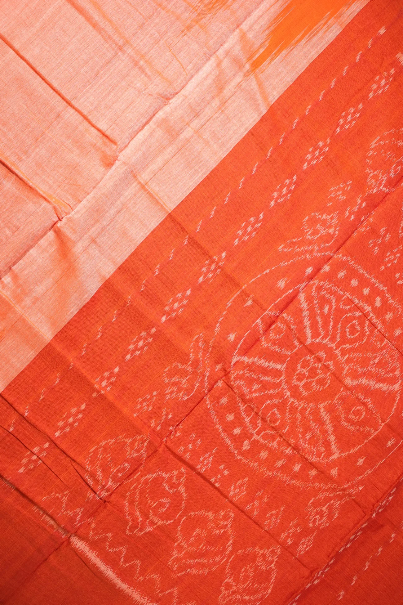 orange-ikat-ikat-saree-is001400-b