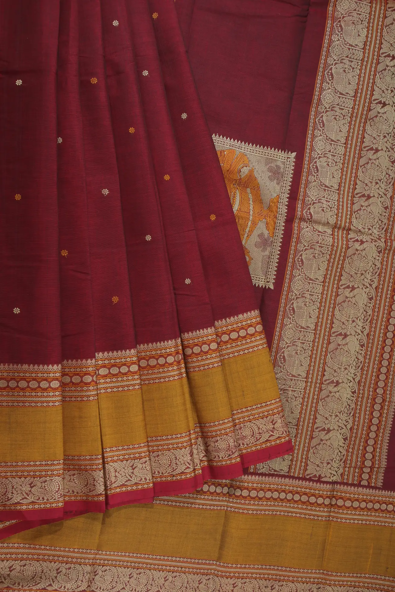 dark-maroon-peacock-ruthratcham-kanchi-cotton-saree-uu005372-a