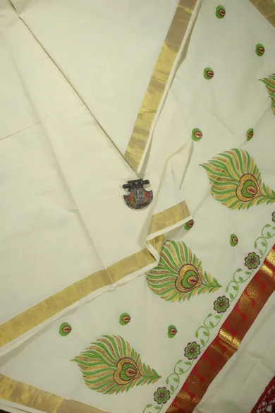 ivory-peacock-feather-kerala-saree-kls000228-a