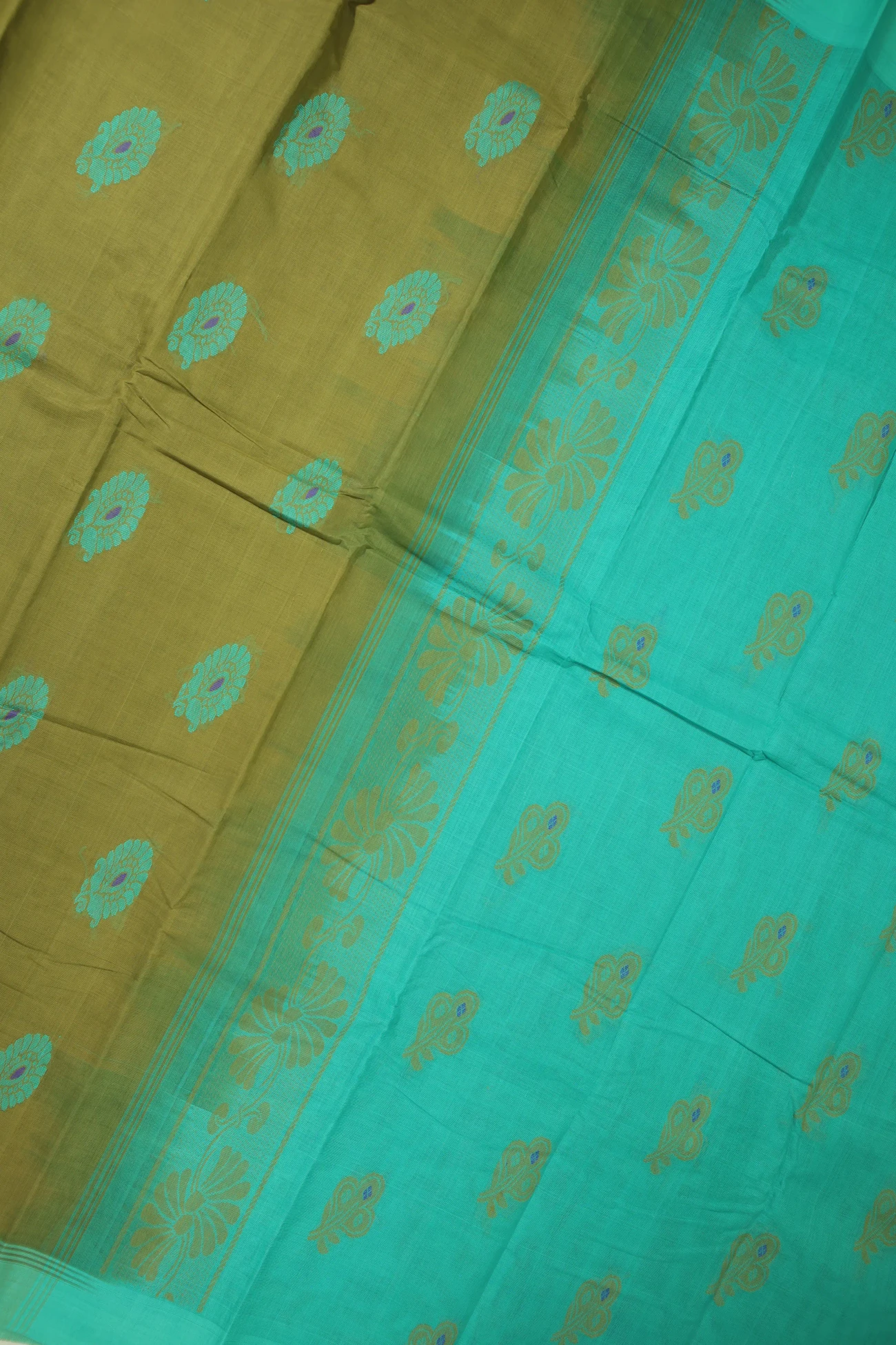 dark-khaki-flower-coimbatore-cotton-saree-cbe000341-b