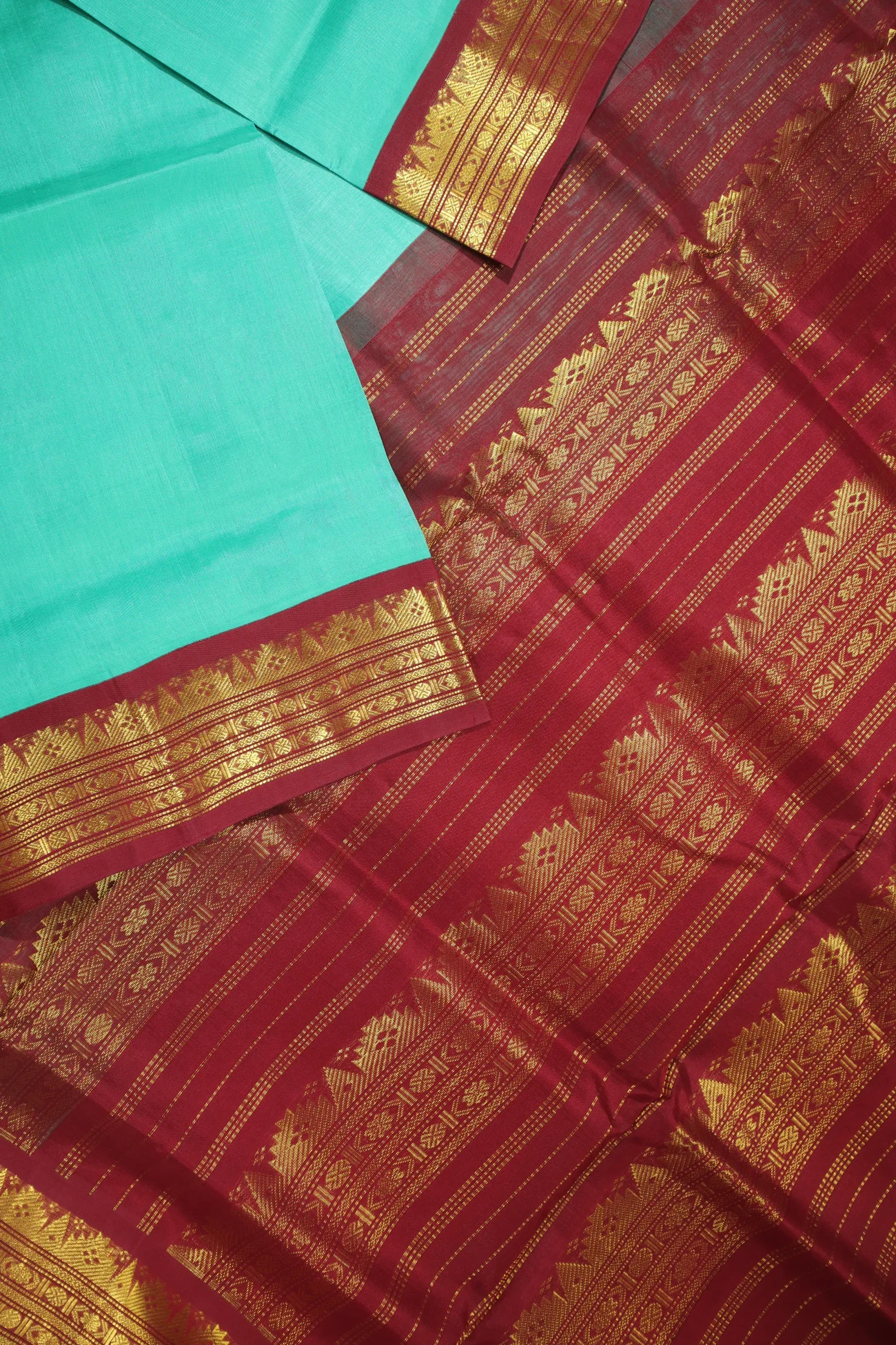 turquoise-temple-silk-cotton-saree-sc002890-c