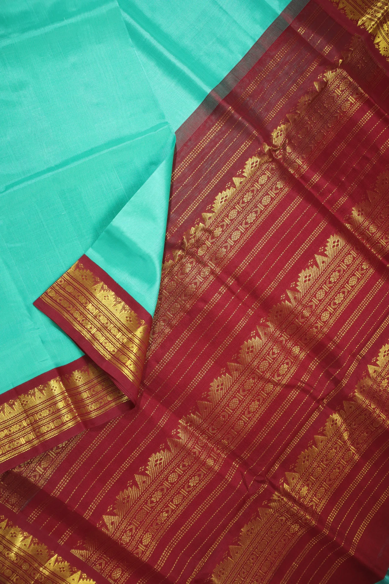 turquoise-temple-silk-cotton-saree-sc002890-d