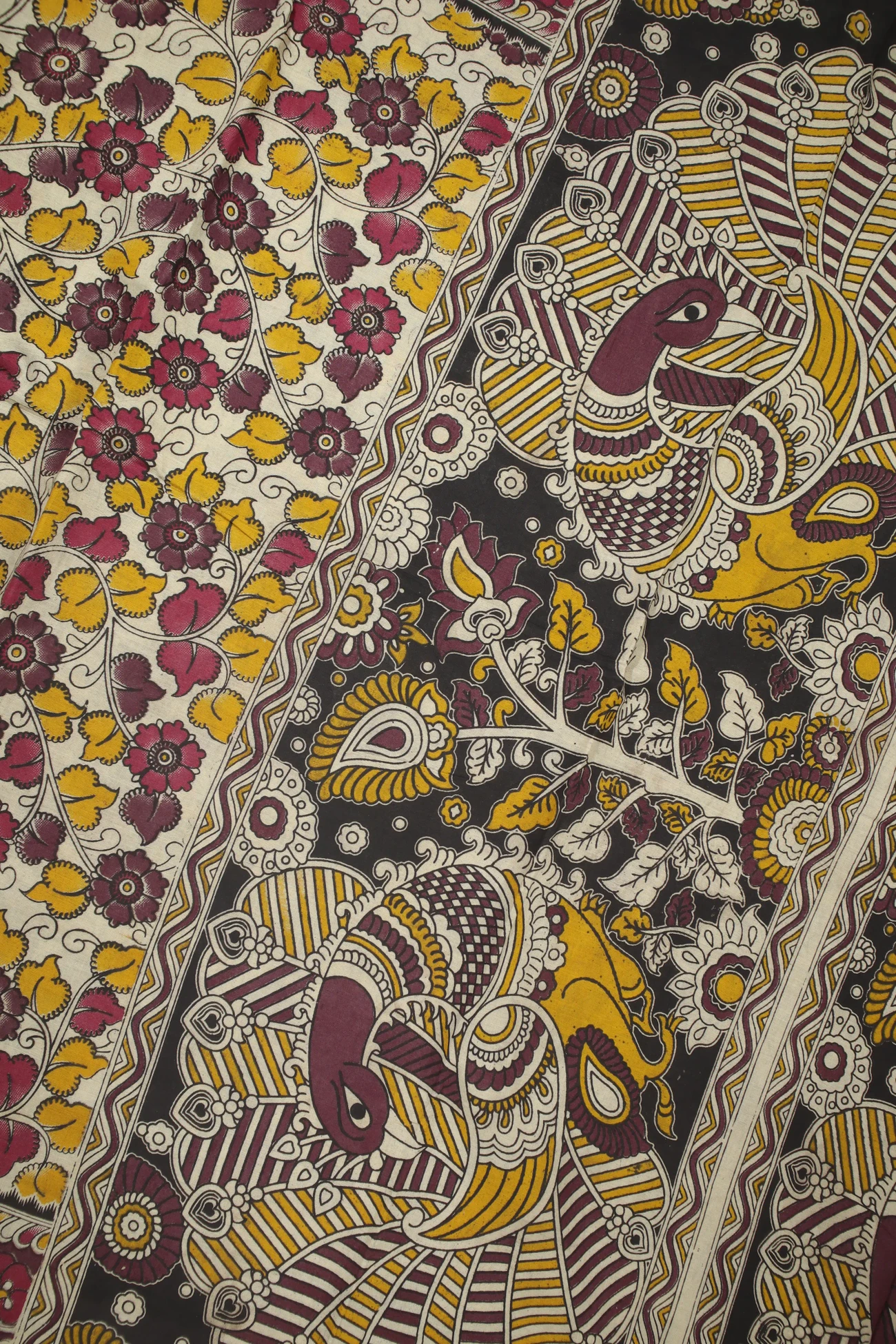 ivory-flower-kalamkari-saree-kk001217-b
