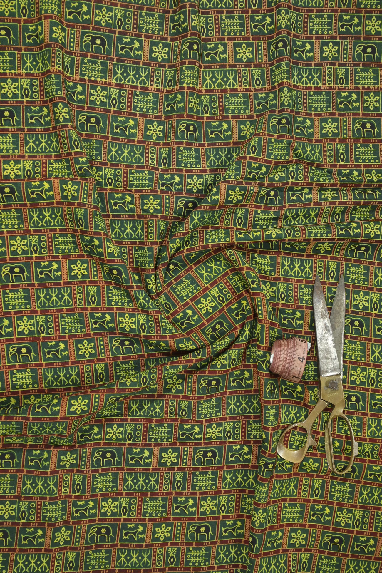 green-floral-ajrakh-fabric-af000013-a
