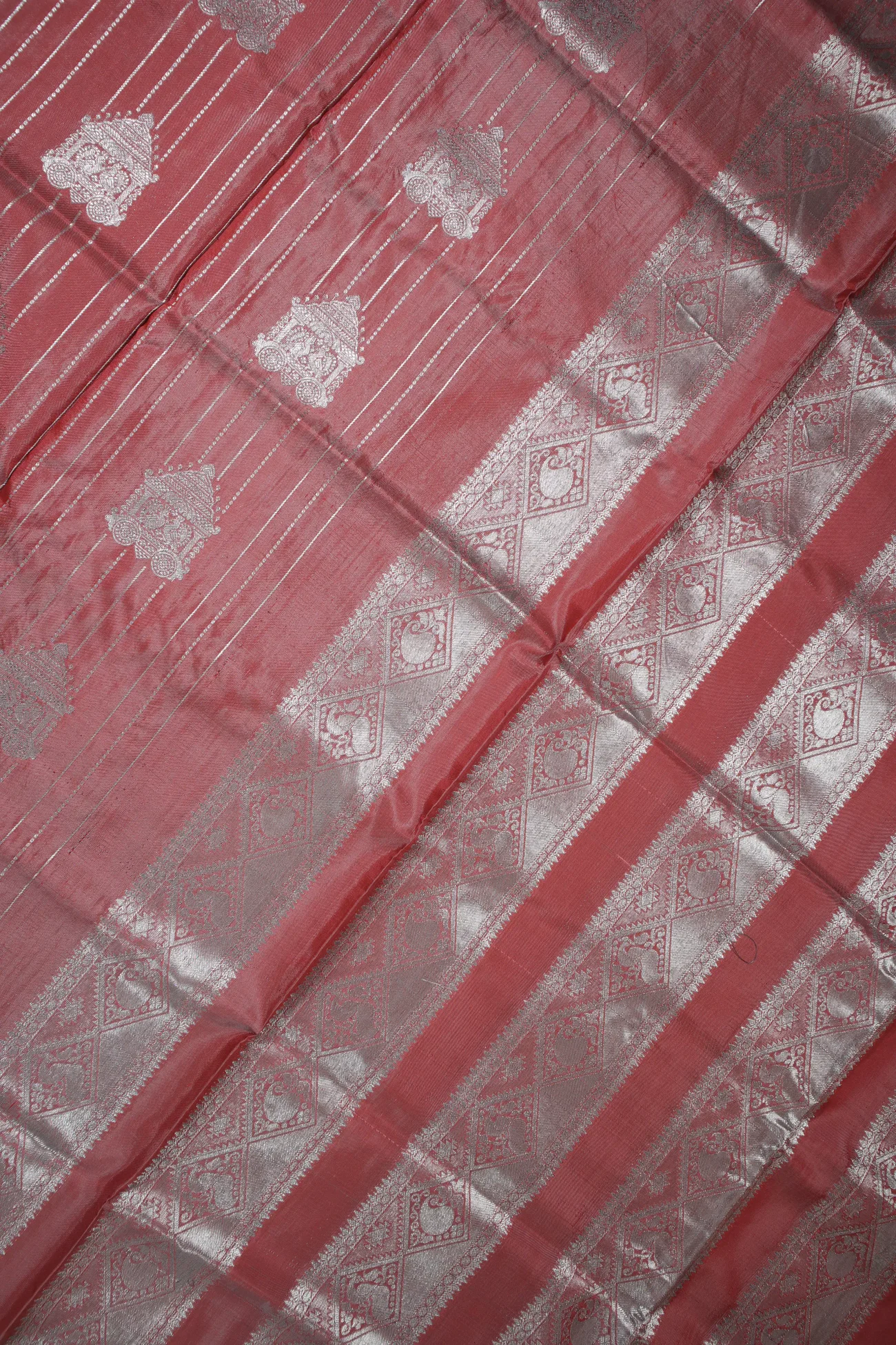 coral-chariot-peacock-banana-pith-saree-bps000466-c