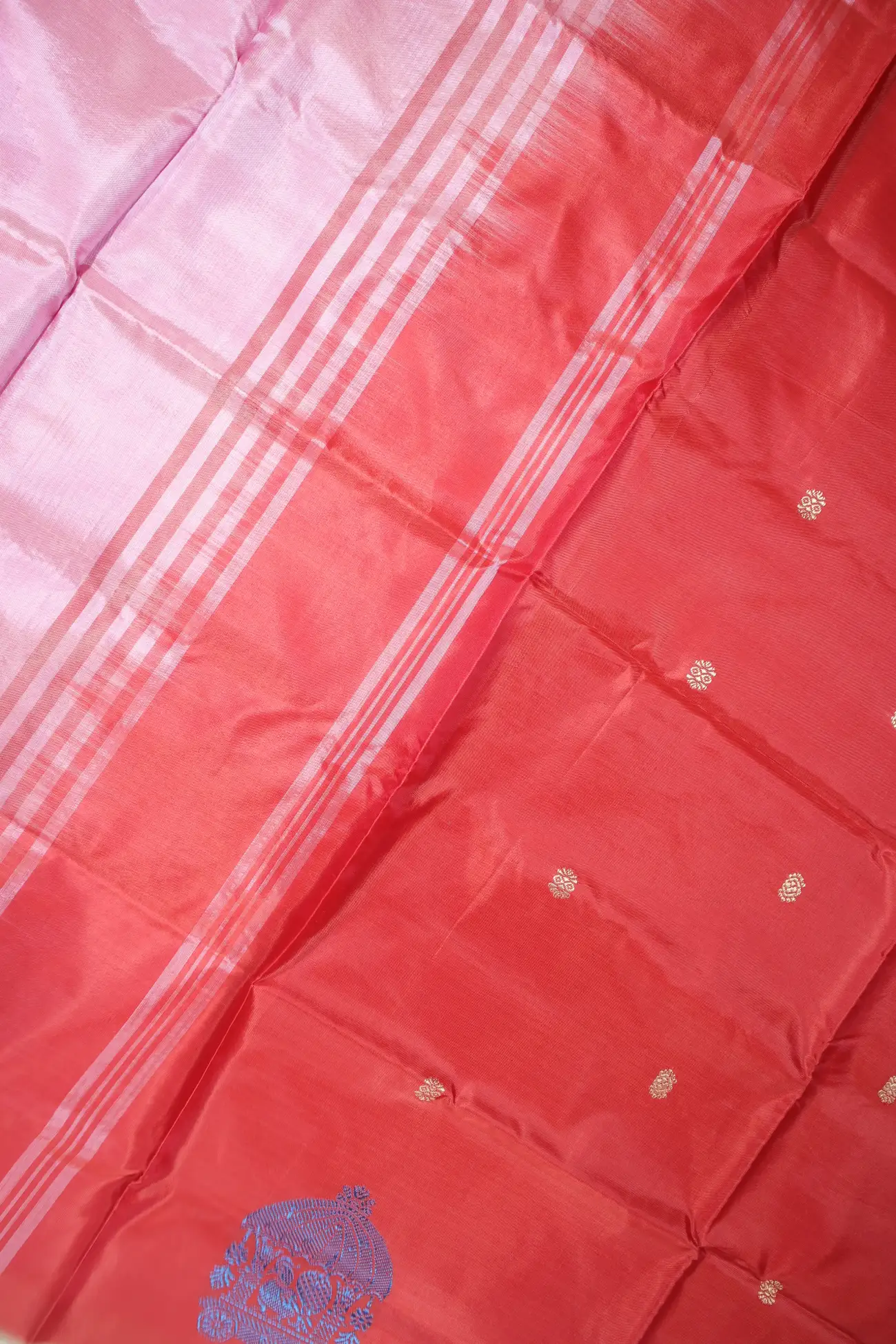 light-pink-peacock-chariot-banana-pith-saree-bps000451-c