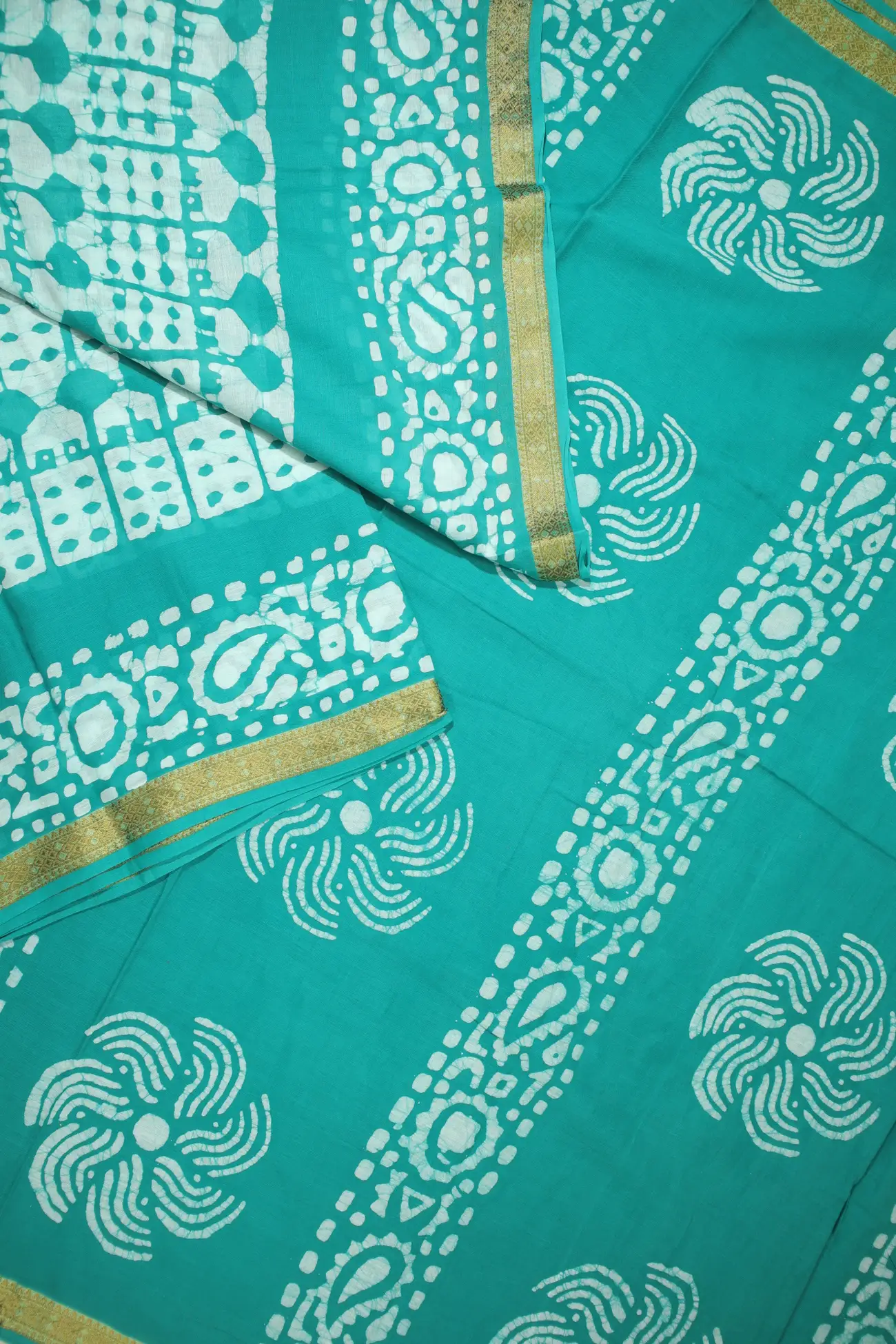teal-flower-mulmul-cotton-saree-mm001846-b