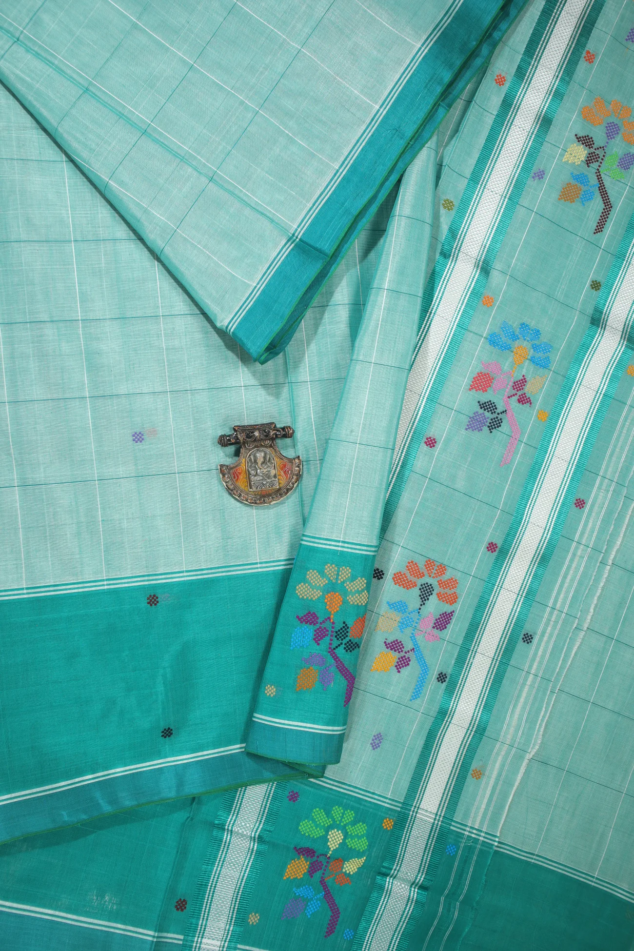 teal-flower-chedi-butta-sarees-cb000514-a