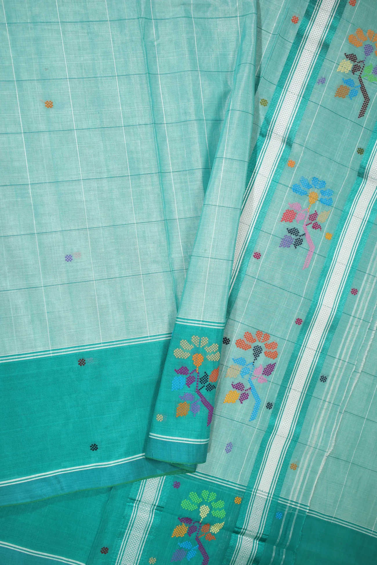 teal-flower-chedi-butta-sarees-cb000514-b