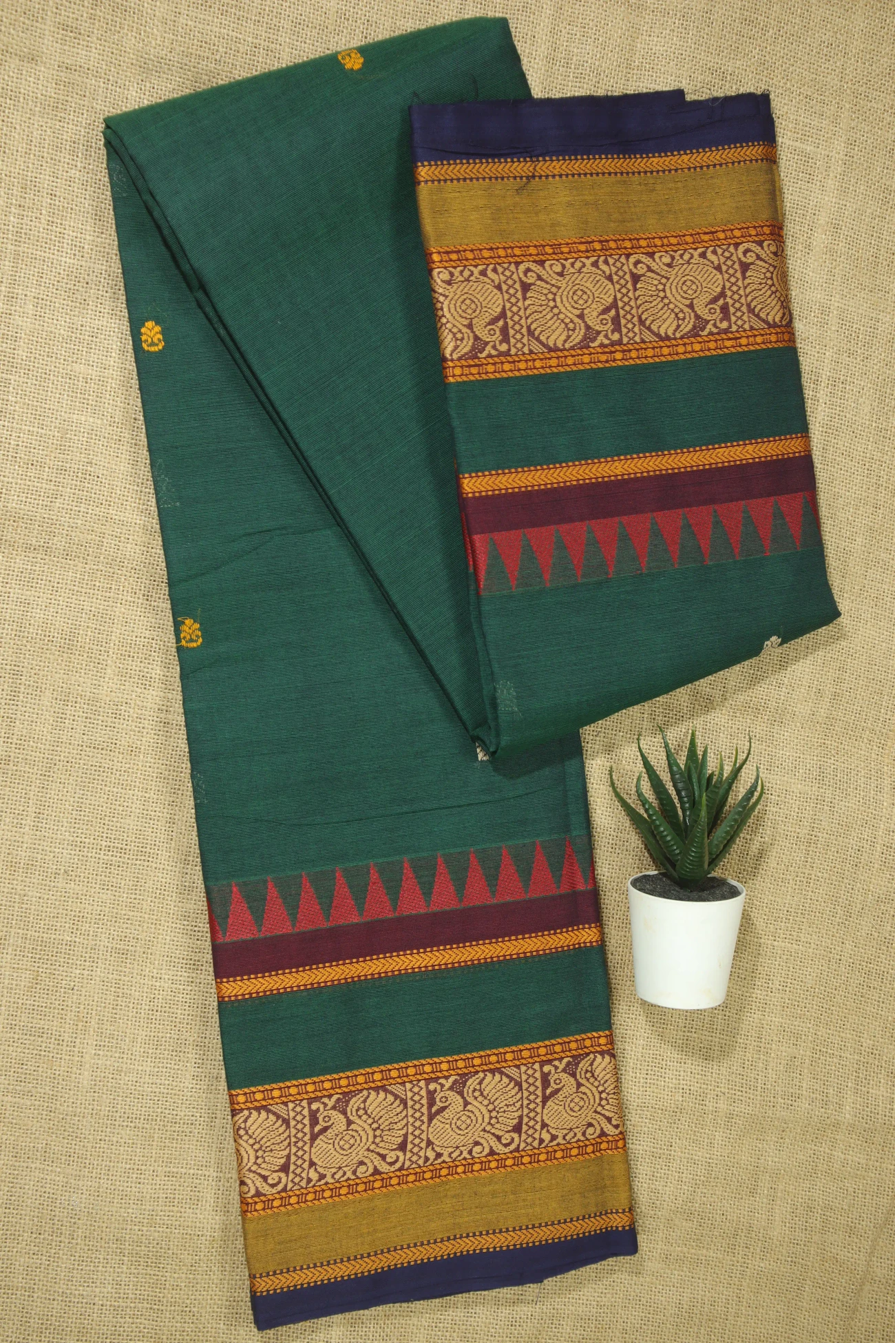 dark-green-peacock-temple-butta-saree-bs002019-a