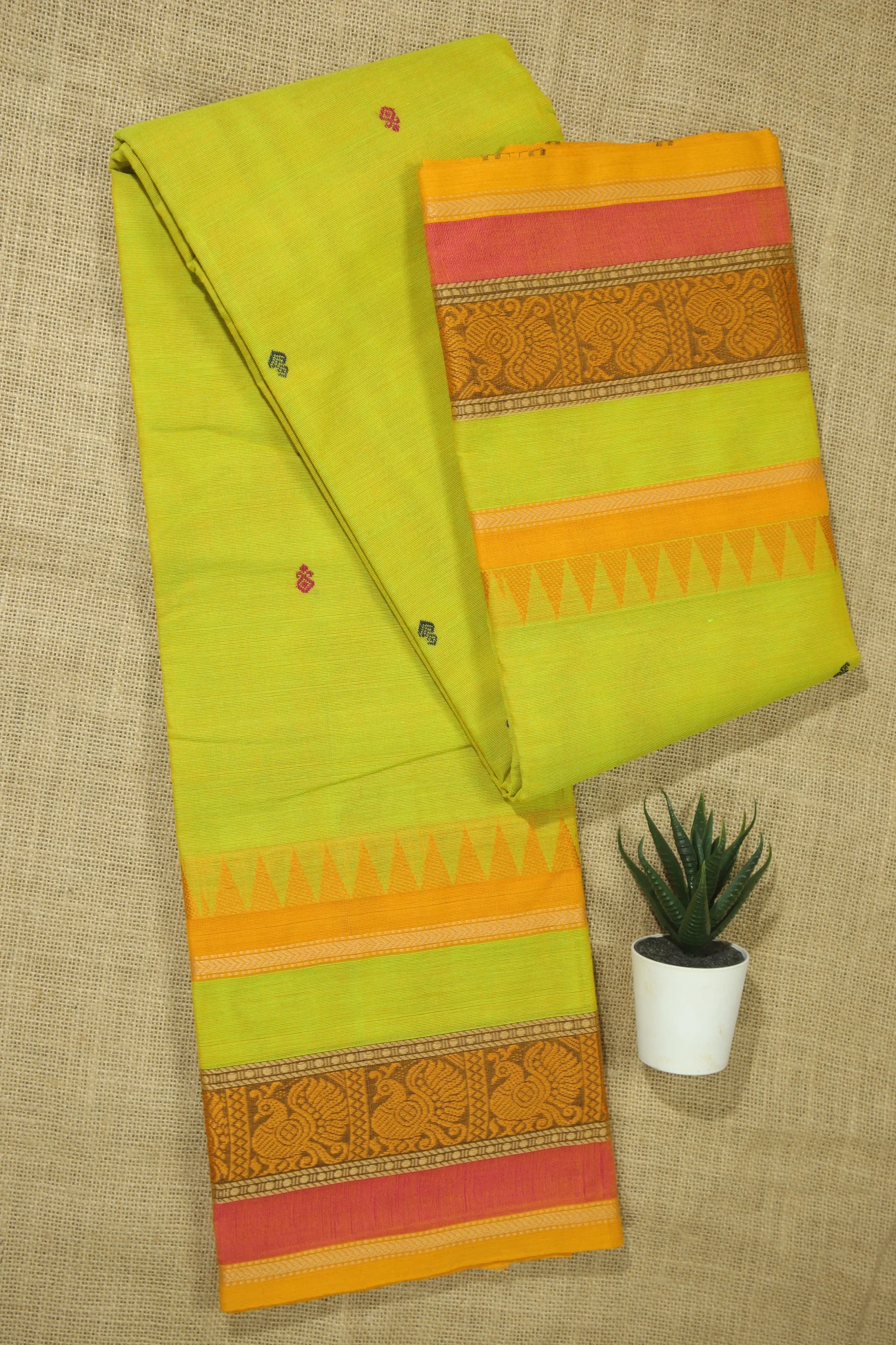 yellow-green-peacock-temple-butta-saree-bs002016-a